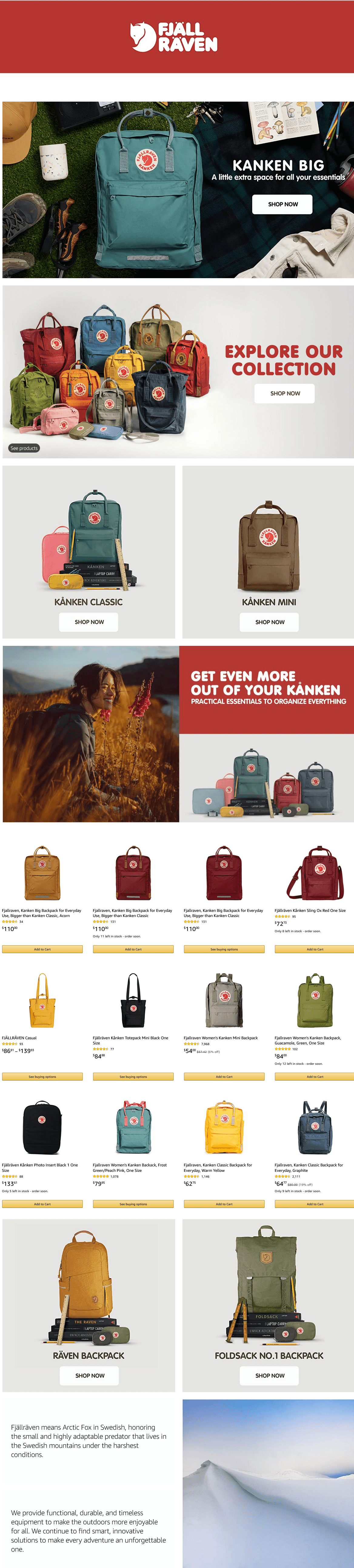 Fjallraven Outdoors STORE 1: Storefront