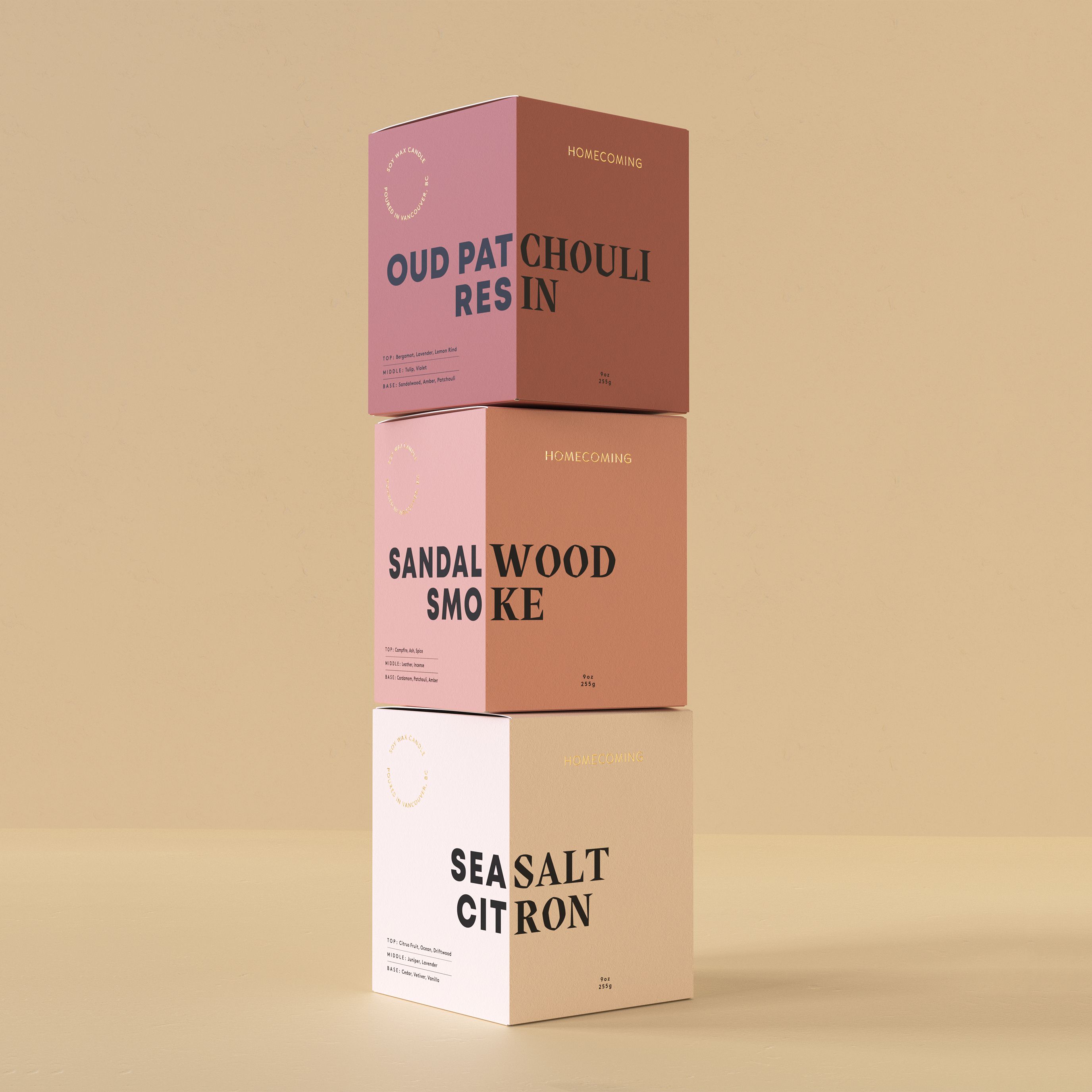 Packaging for Homecoming Candles 3