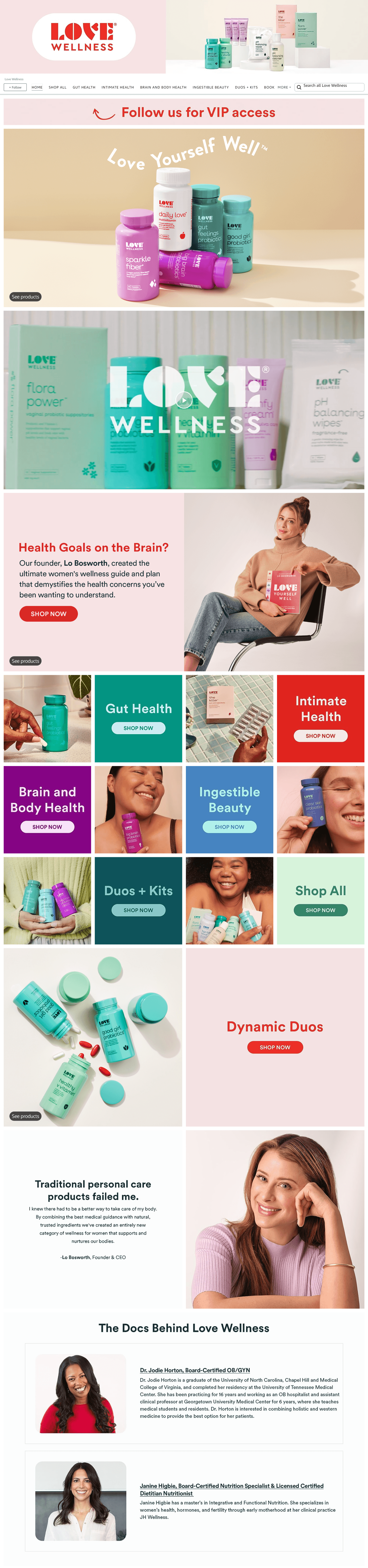 Love Wellness: Storefront