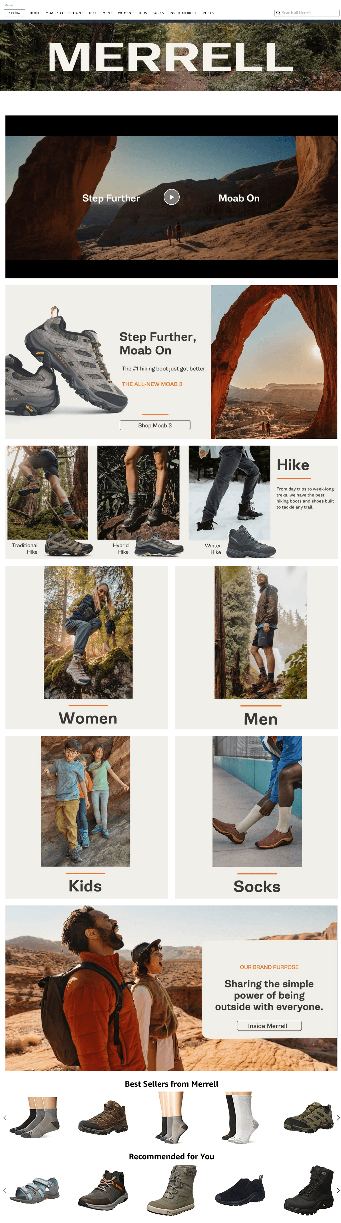 Merrell Outdoor STORE 1: Storefront