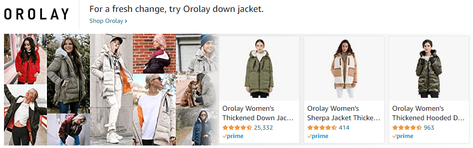 Orolay: Ad - Sponsored Brand