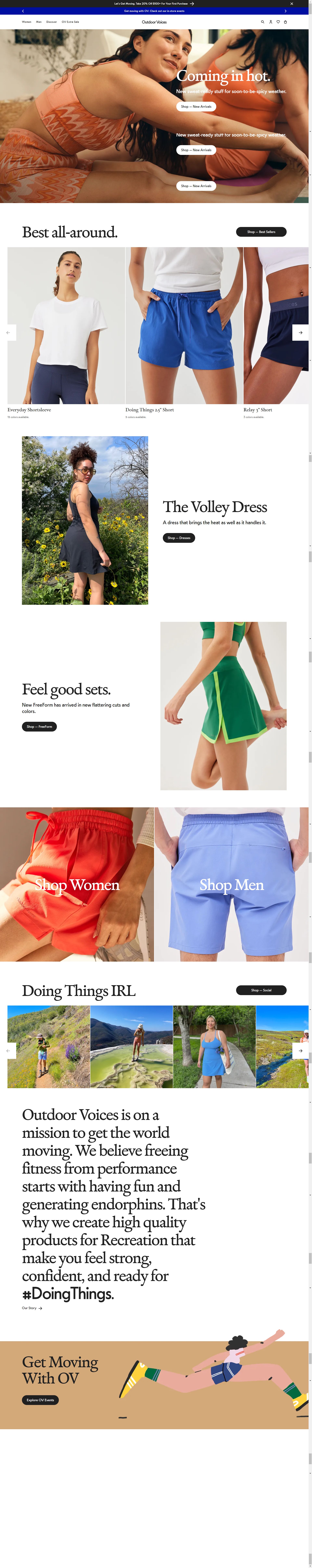 Outdoor Voices: Amazon listing image