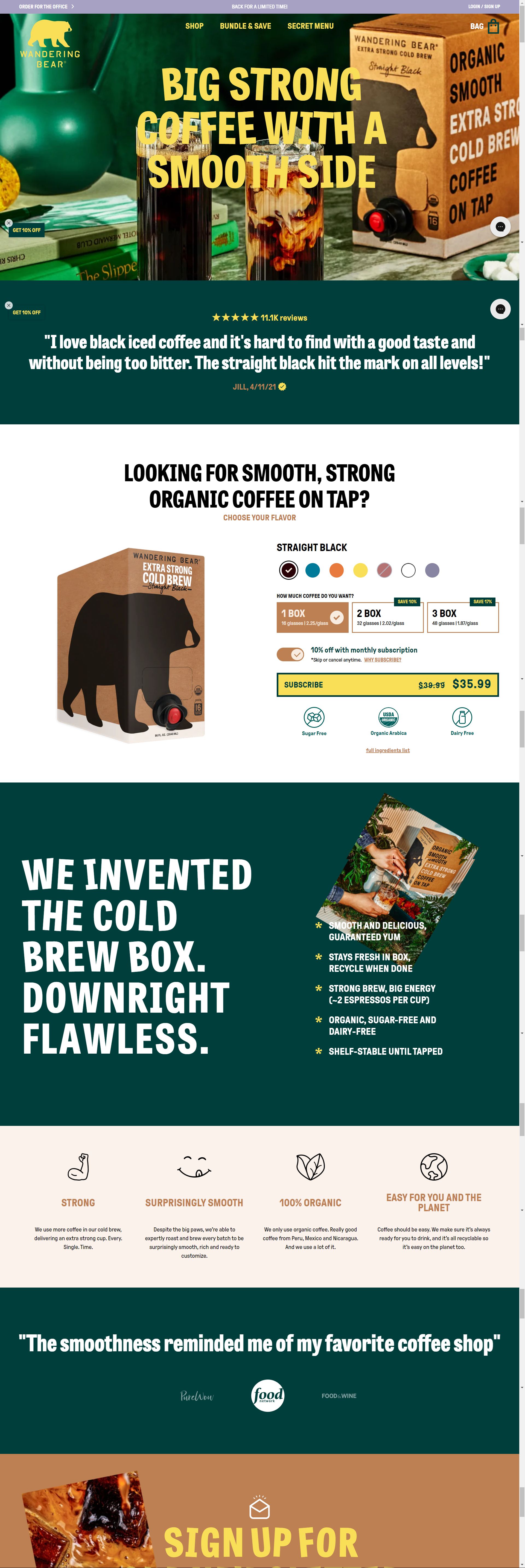 Wandering Bear Coffee: Amazon listing image