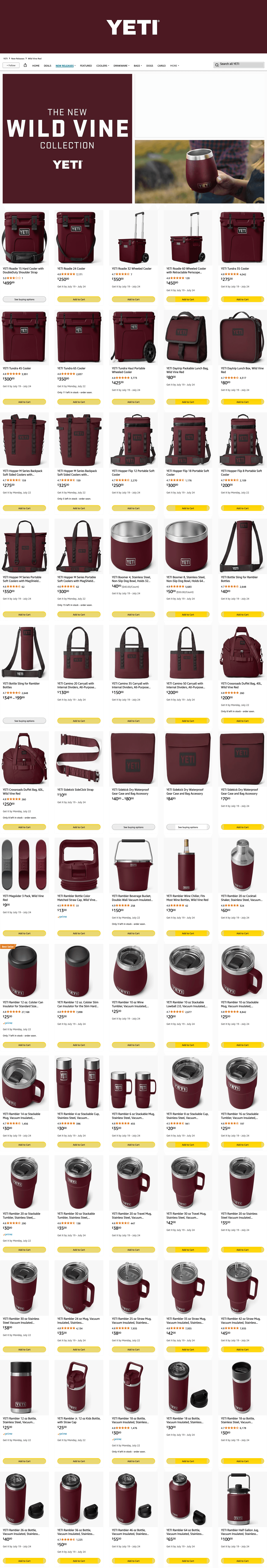 Amazon.com: YETI: Wild Vine Red: Storefront