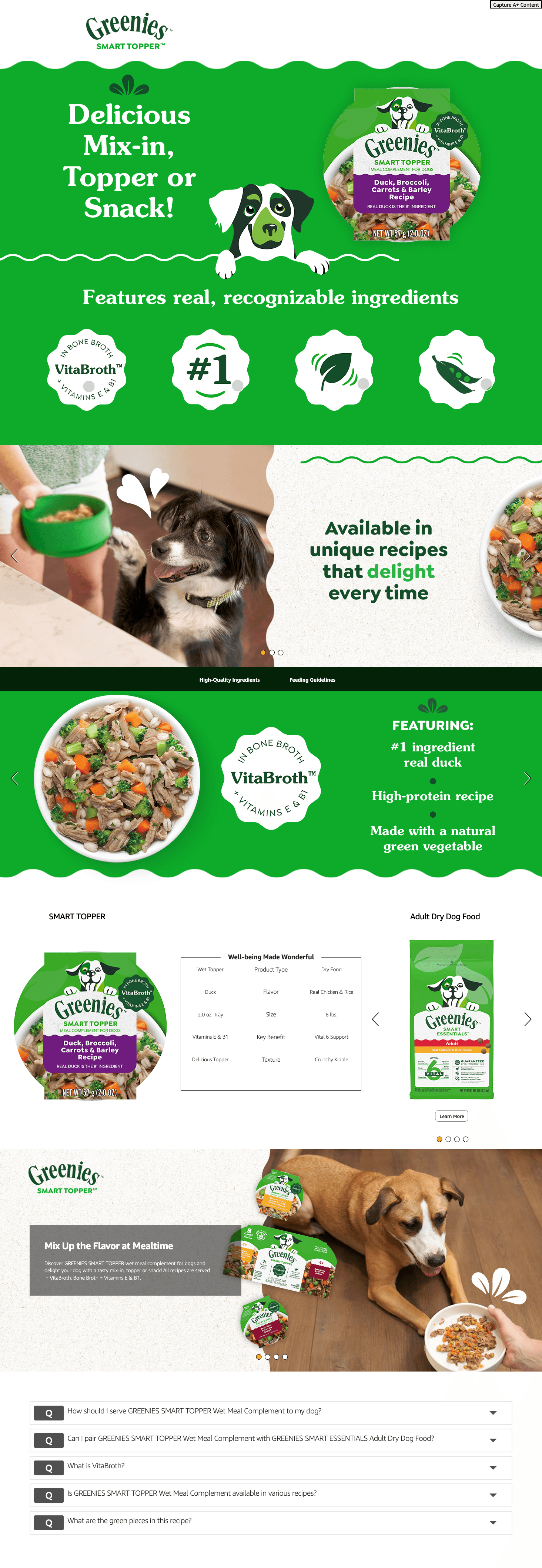 Amazon.com: Greenies Smart Topper High Protein Wet Mix-in for Dogs: A+ Premium