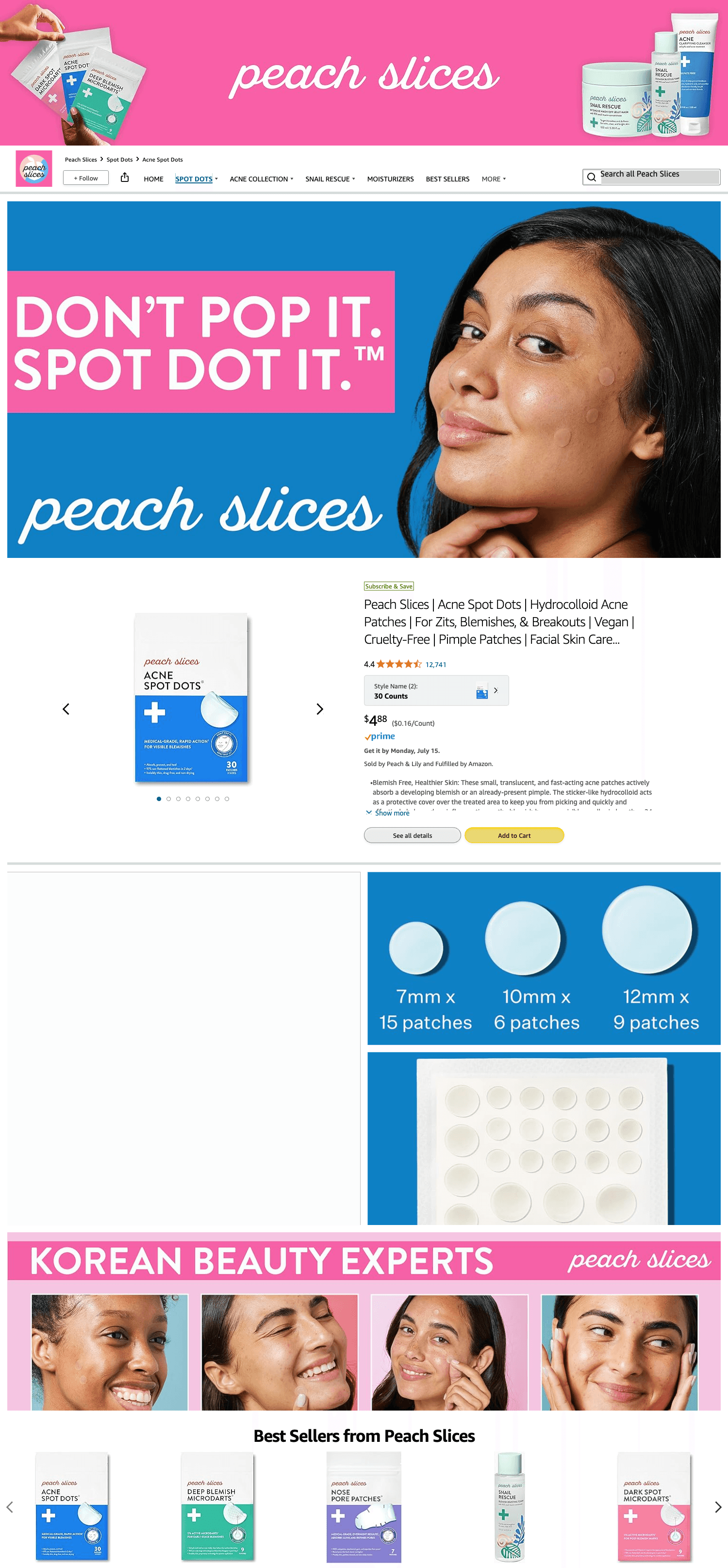 Amazon.com: Peach Slices: Acne Spot Dots: Storefront