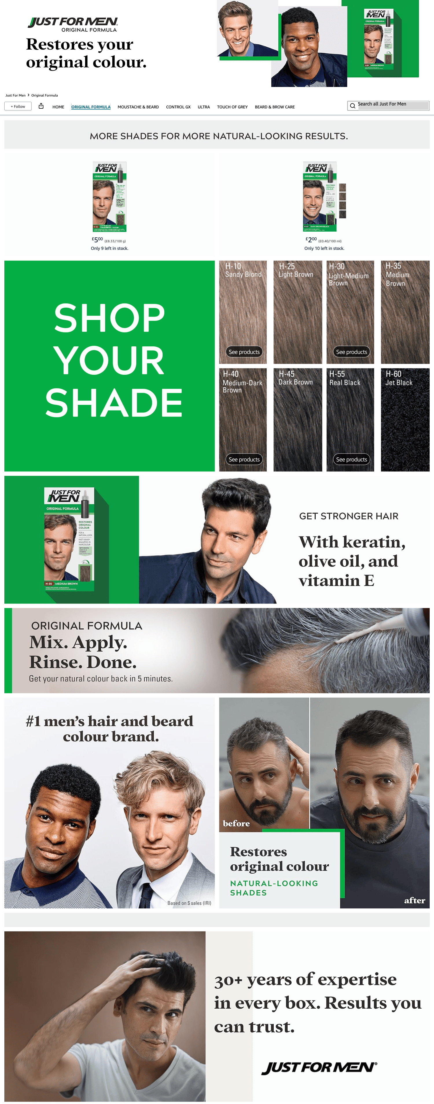 Amazon.co.uk: Just For Men: Original Formula: Storefront