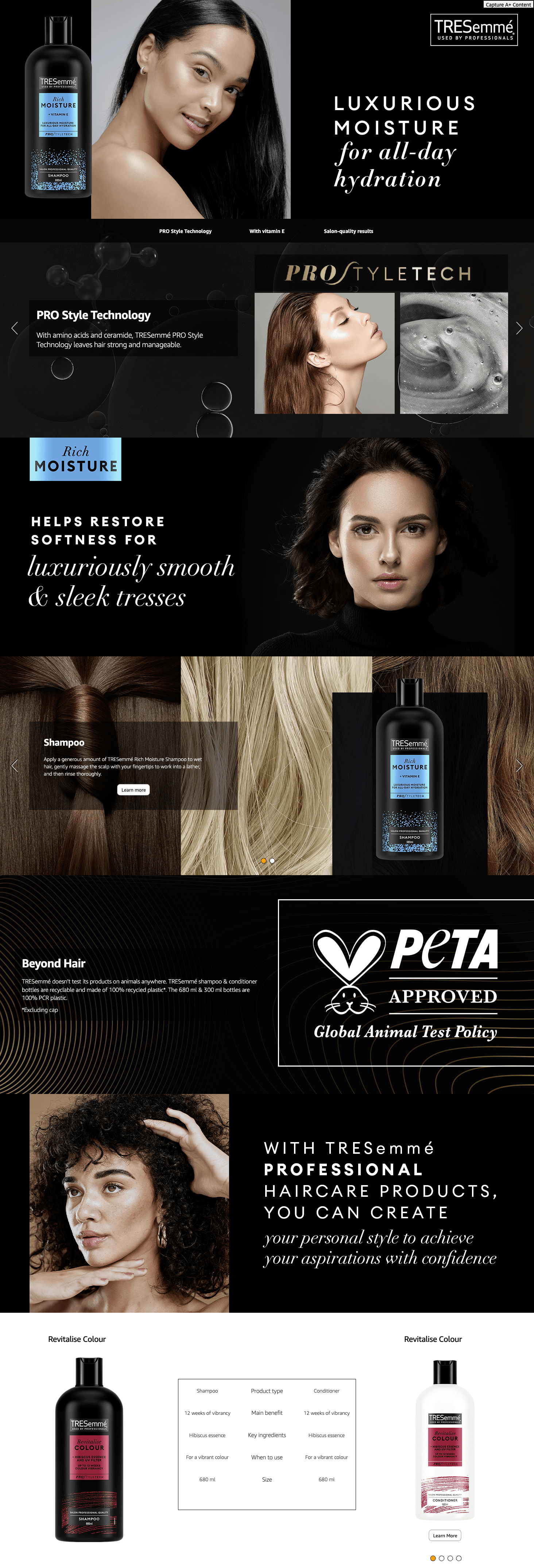 TRESemmé Rich Moisture Shampoo luxurious moisture for all-day hydration for dry: A+ Premium