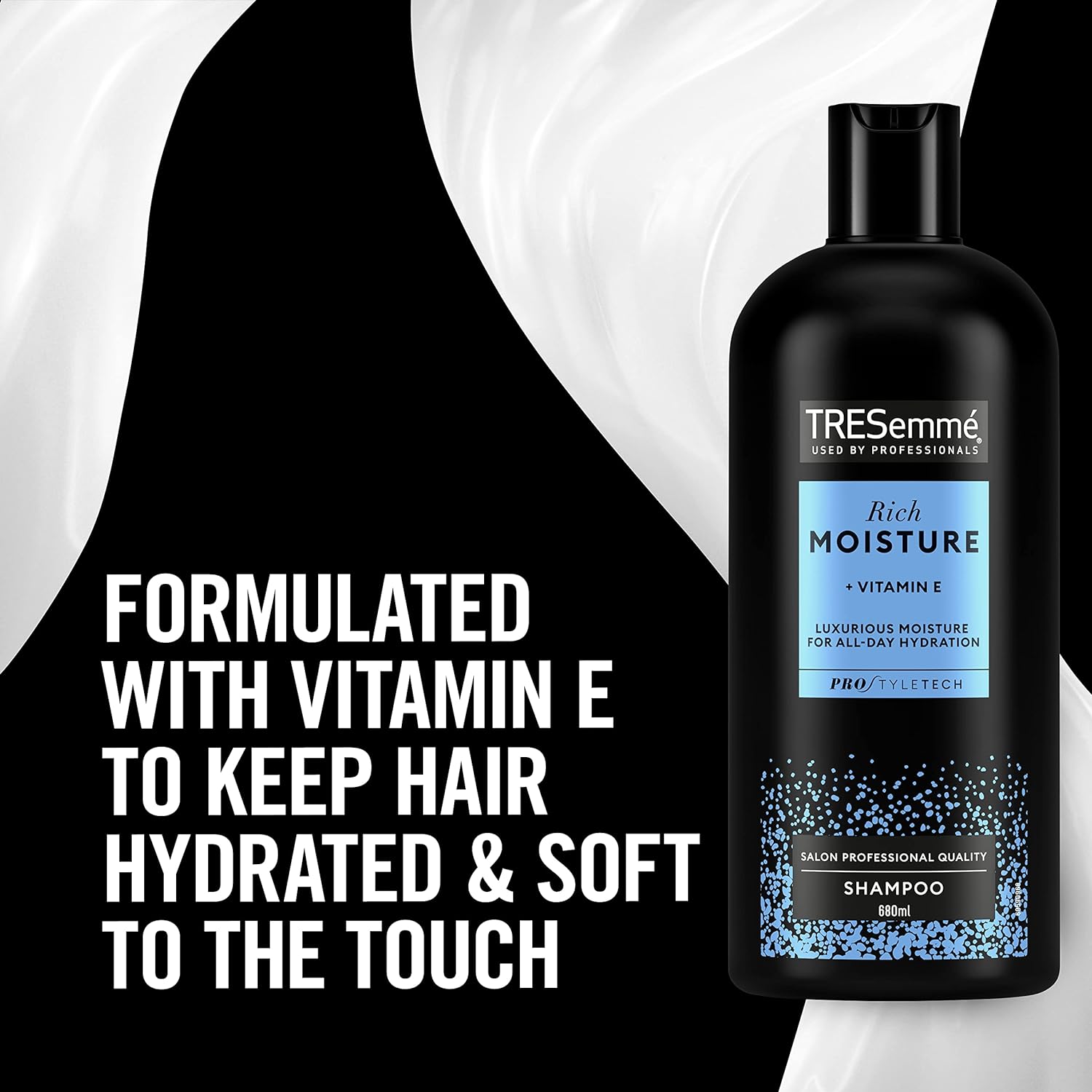 TRESemmé Rich Moisture Shampoo luxurious moisture for all-day hydration for dry: Infographics