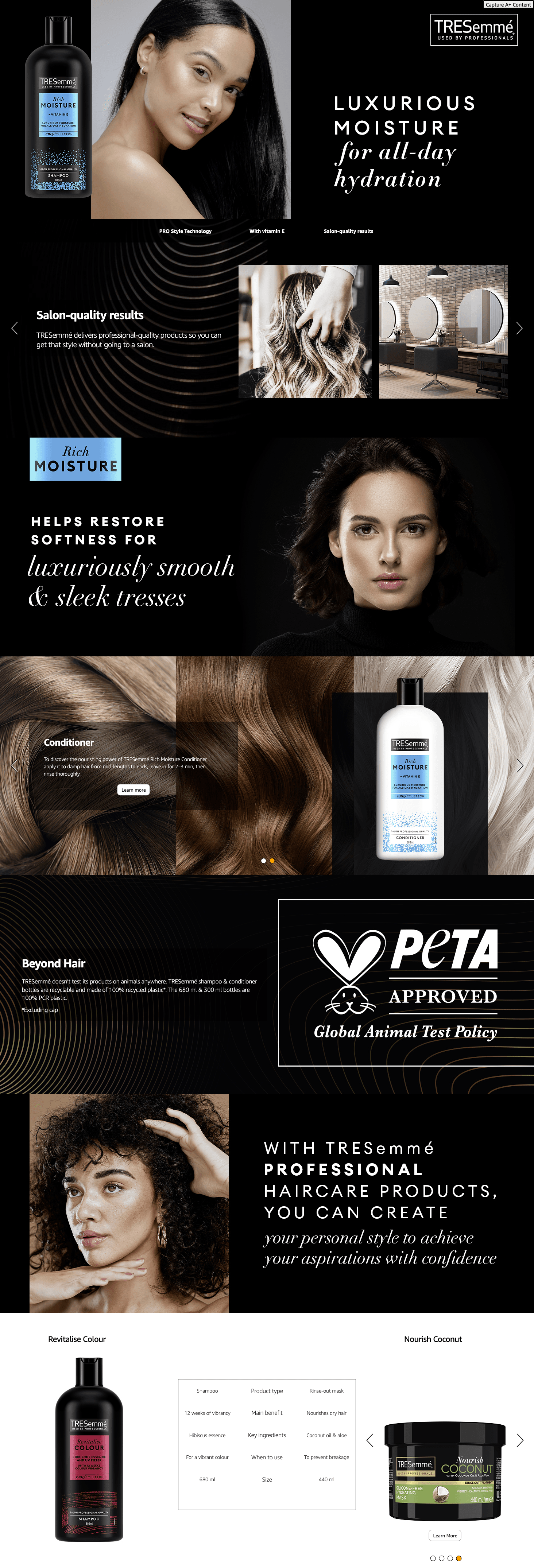 TRESemmé Rich Moisture Shampoo luxurious moisture for all-day hydration for dry: A+ Premium