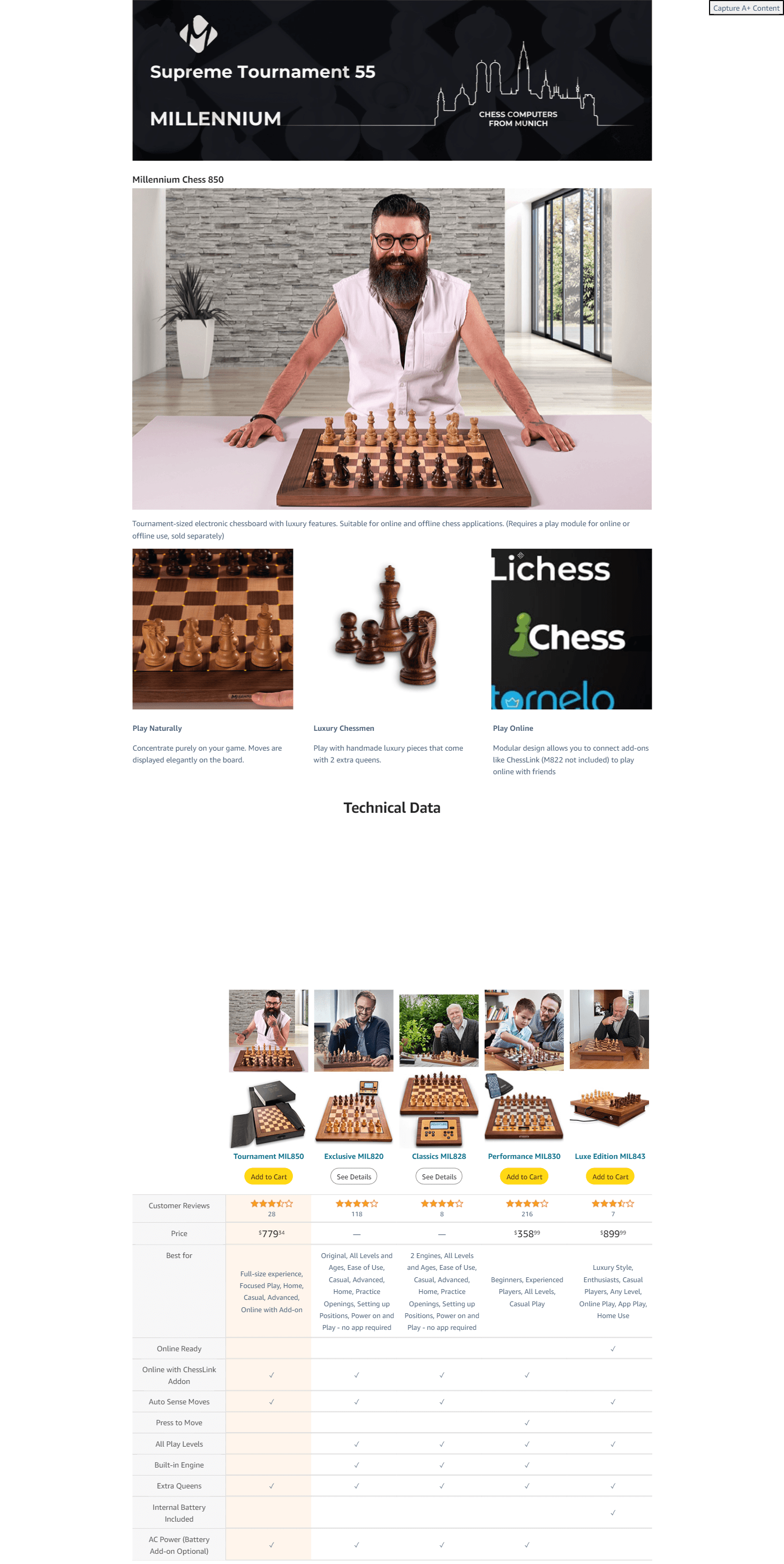 Amazon.com: Premium Electronic Chess Board: A+ Premium