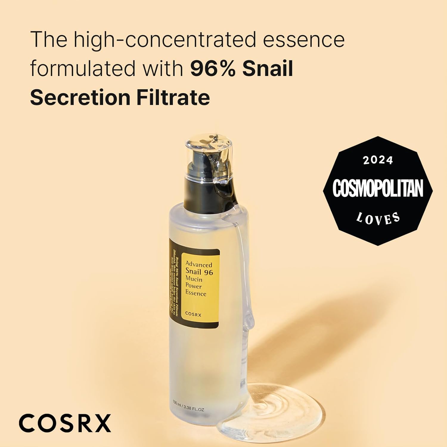 Amazon.com: COSRX Snail Mucin 96% Power Repairing Essence 3.38 fl.oz 100ml: Infographics
