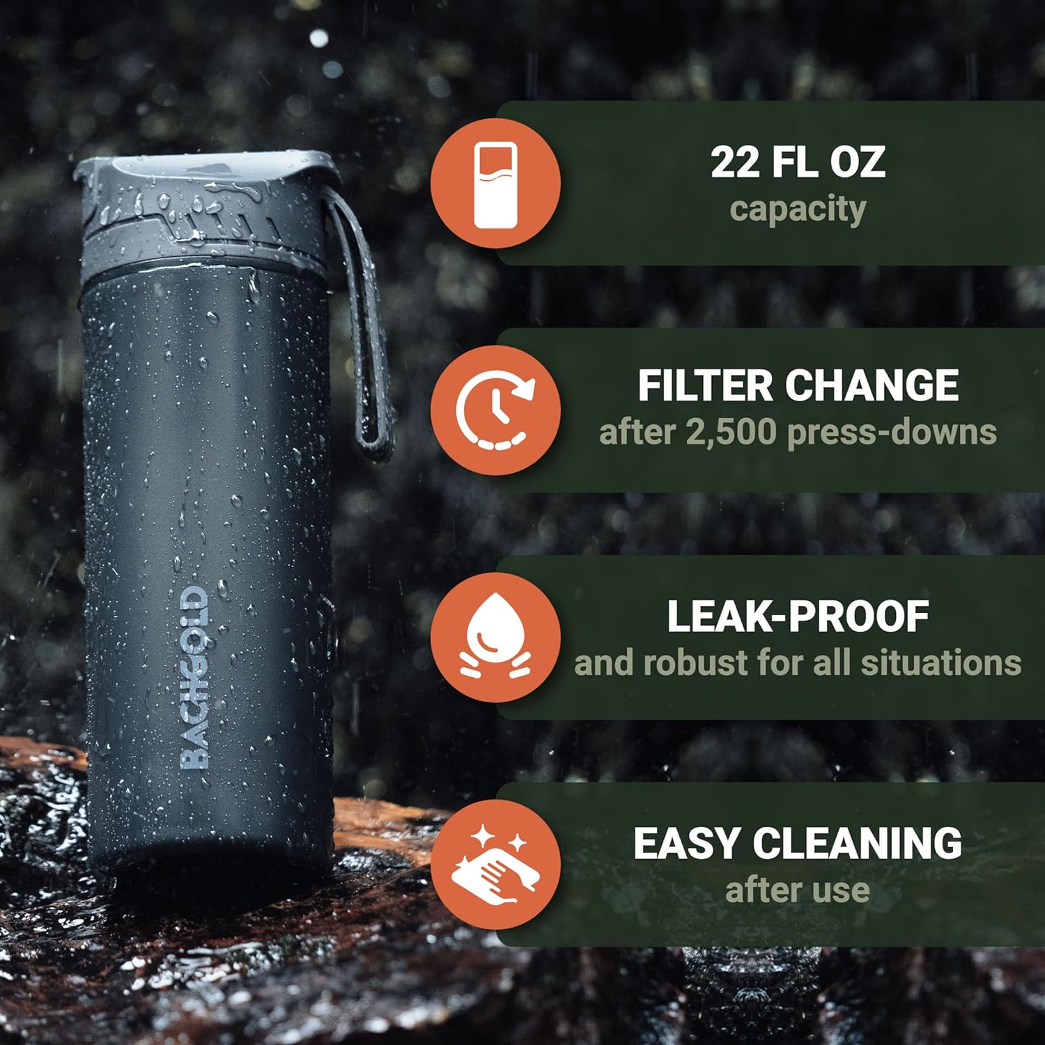 Amazon.com : Bachgold Water Bottle with Filter: Infographics