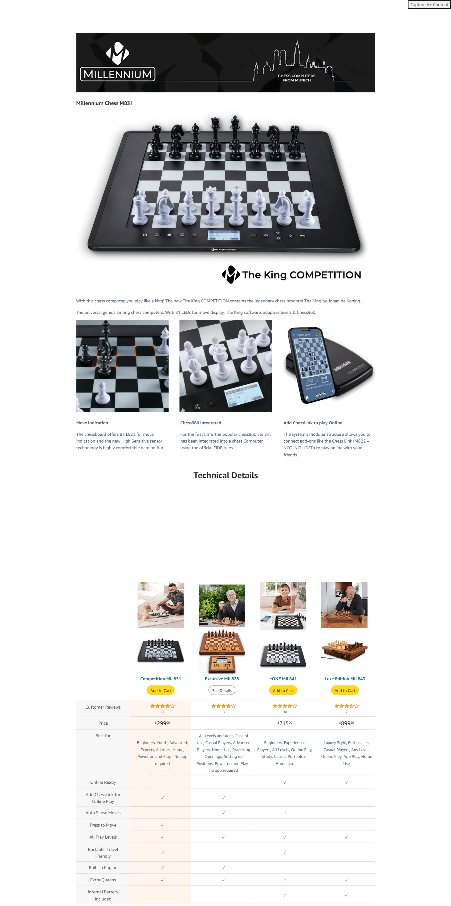 Amazon.com: Electronic Chess Board Set: A+ Premium