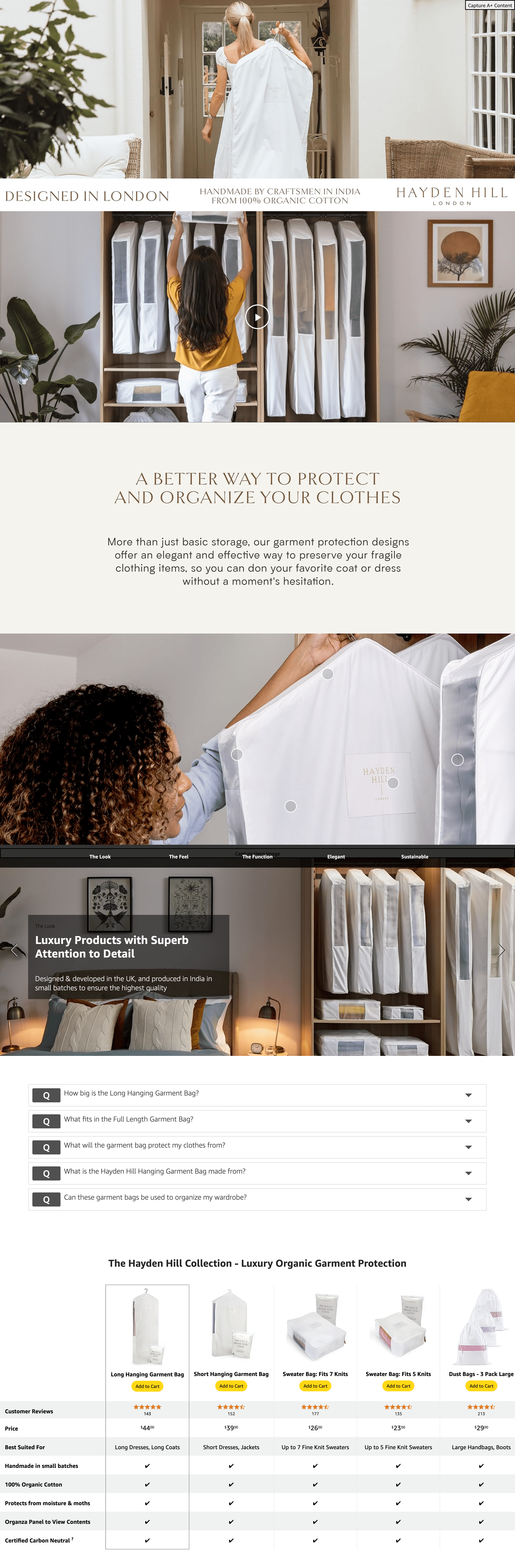 Amazon.com: Luxury Cotton Garment Storage Bags: A+ Premium