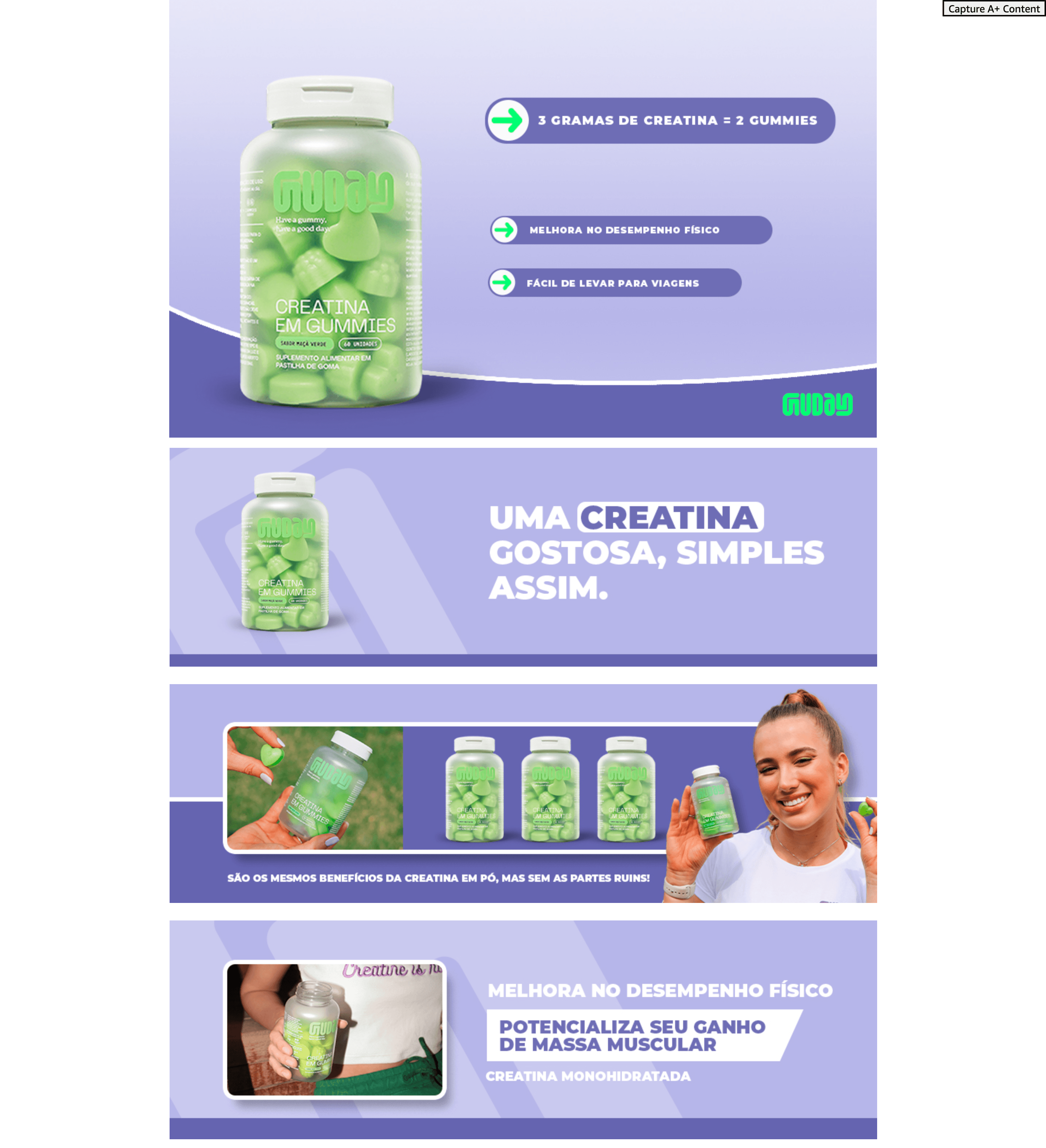 Guday Gummy de Creatina: A+ Premium