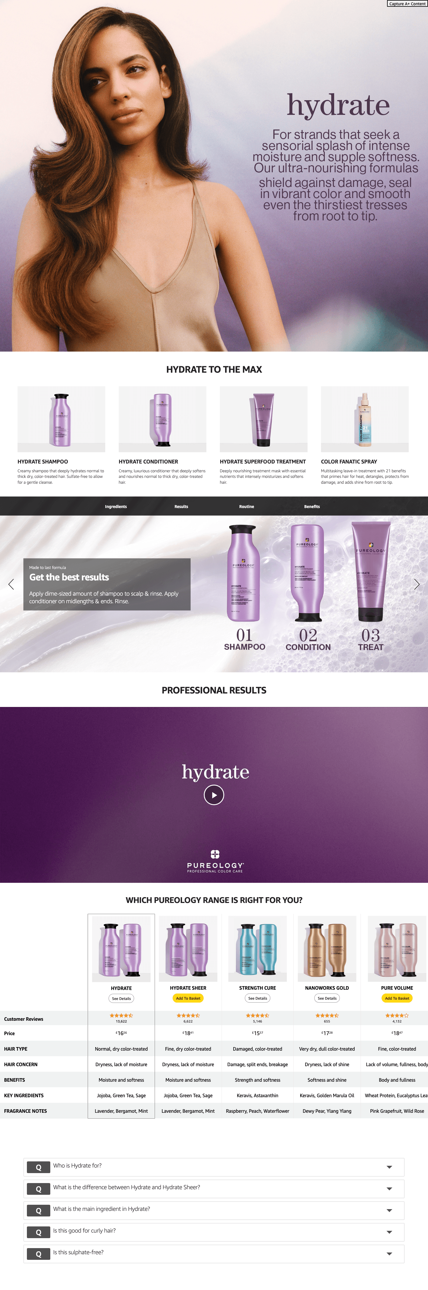 Pureology Hydrate: A+ Premium