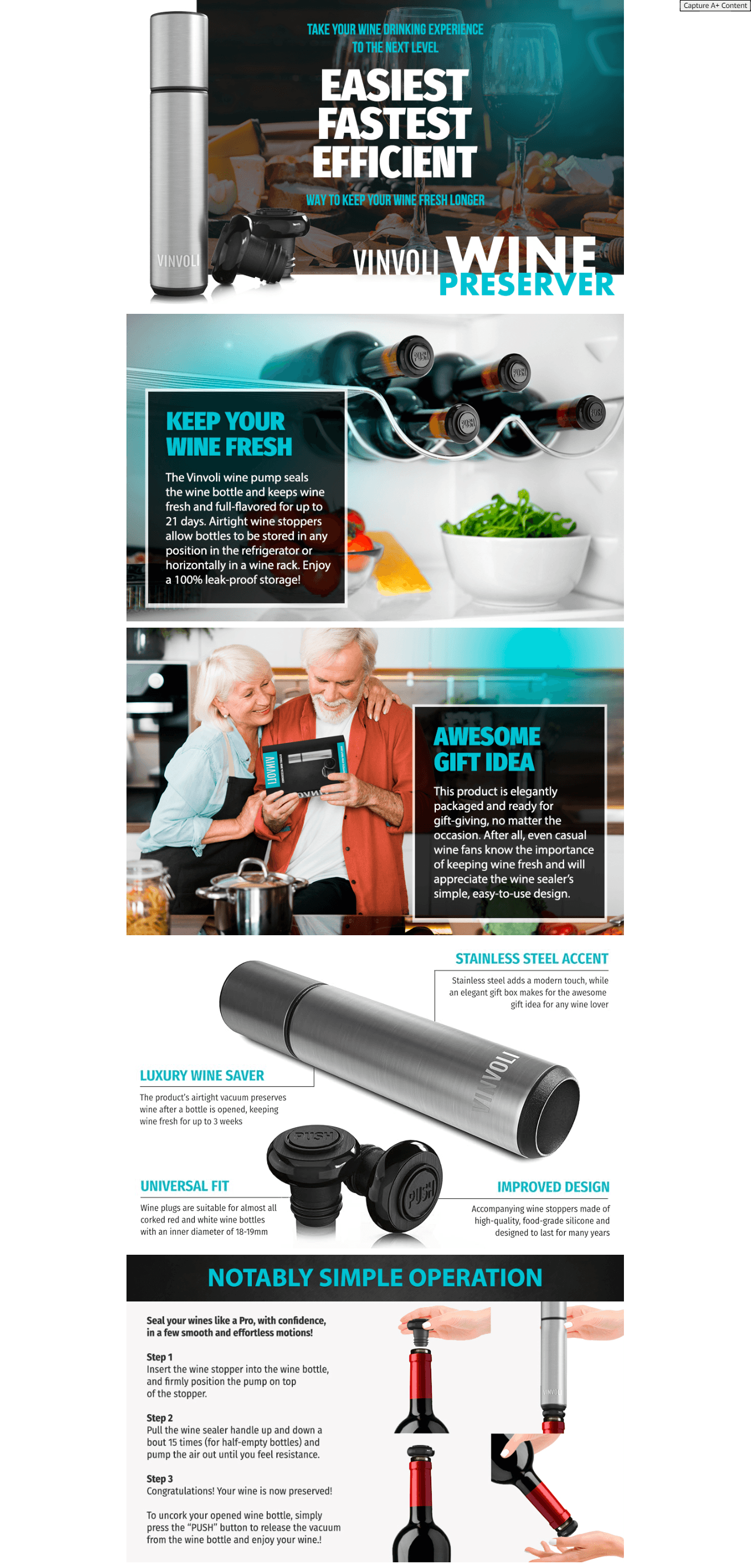 Amazon.com: VINVOLI Wine Preserver Set: A+ Premium