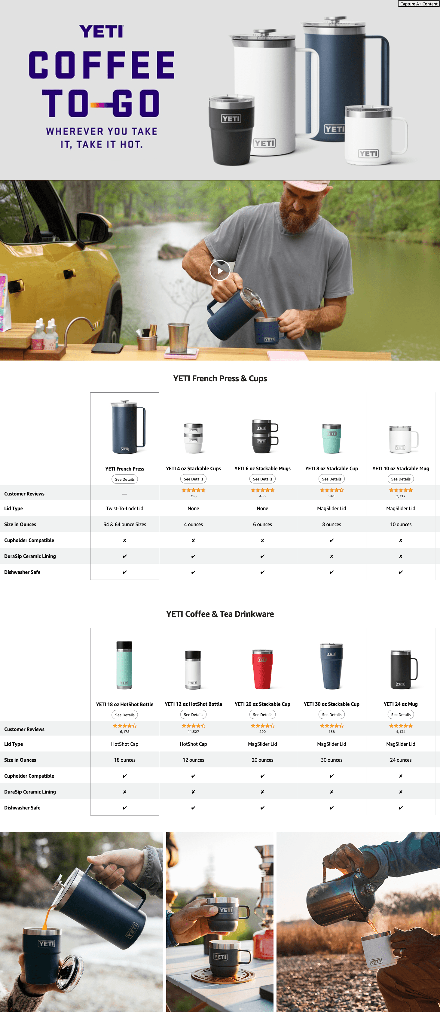 Amazon.com: YETI Rambler 34 oz. French Press Coffee Maker: A+ Premium