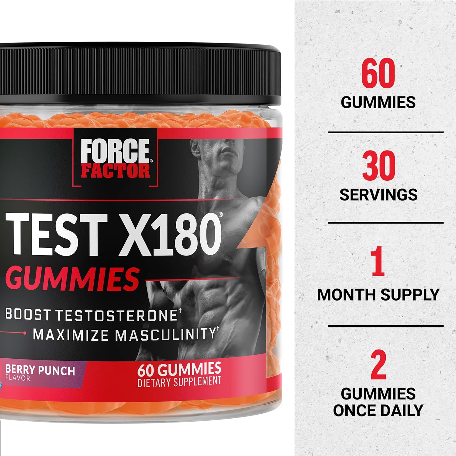 Amazon.com: Force Factor Test X180 Gummies Testosterone Booster for Men with Tongkat Ali: Infographics