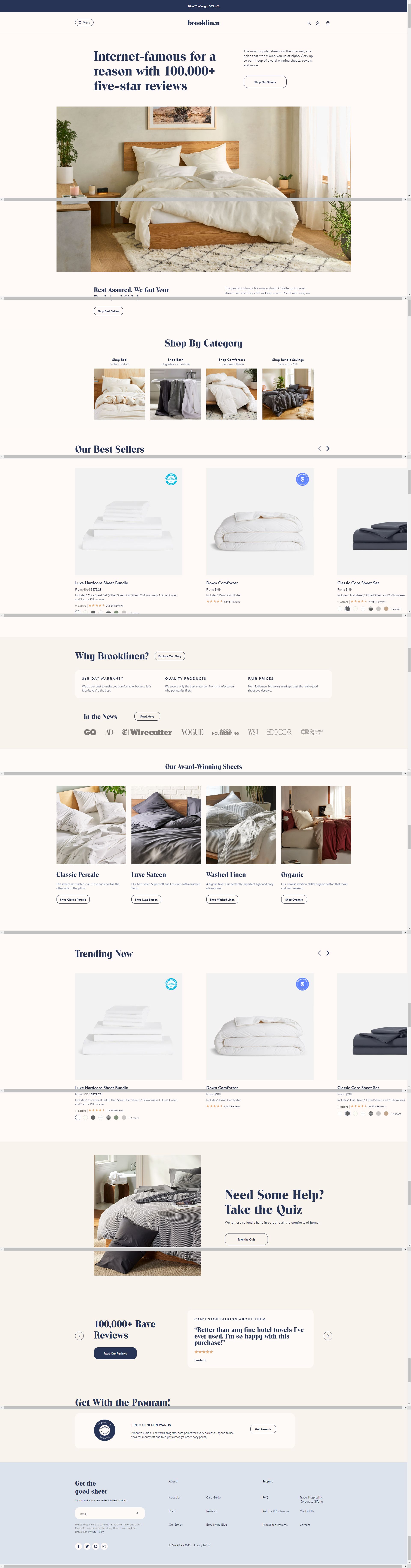 brooklinen.com: Amazon listing image