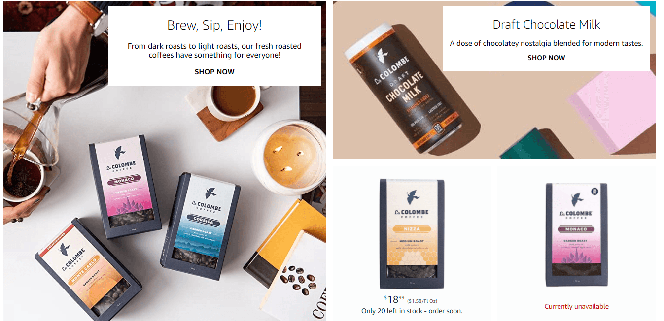 colombe storefront 5: Amazon listing image