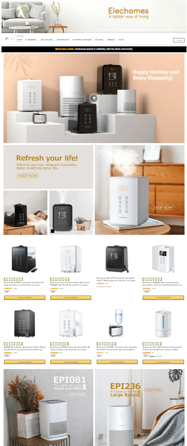 elechomes storefront main page: A+