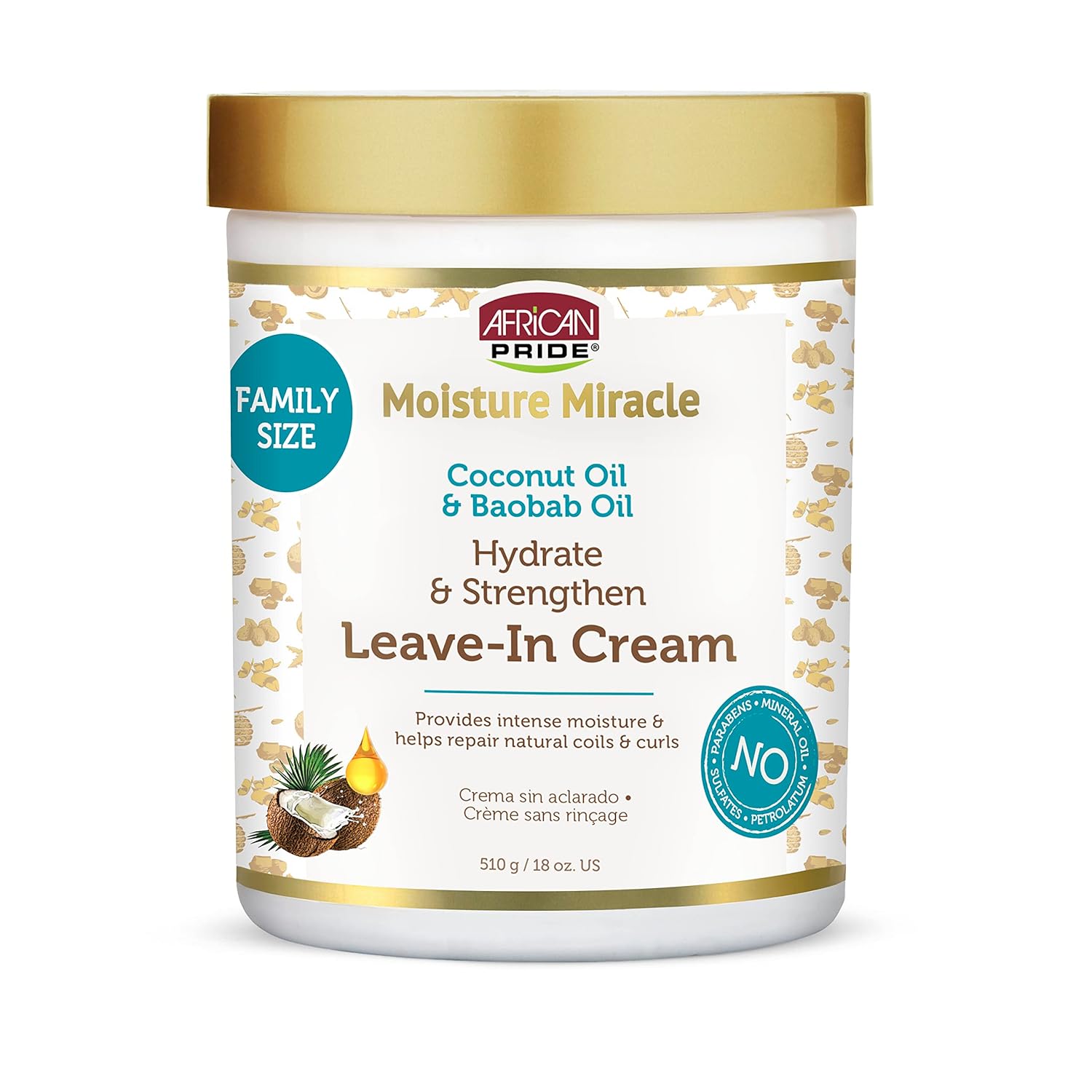 Amazon.com: African Pride Moisture Miracle Coconut Oil & Baobab Oil Leave-In Hair Cream: Infographics