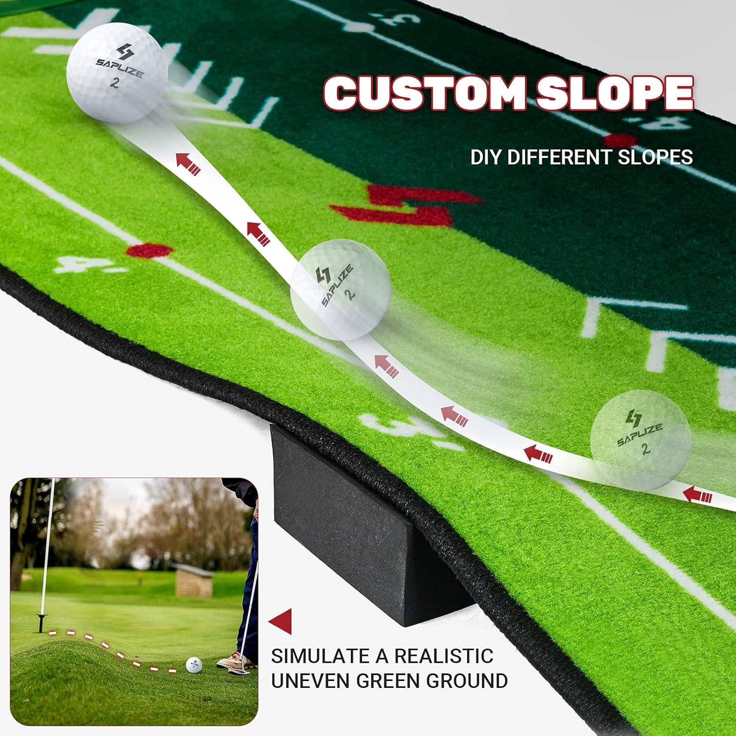 Amazon.com : SAPLIZE Two-Speed Golf Practice Mat with Alignment Mirror: Infographics