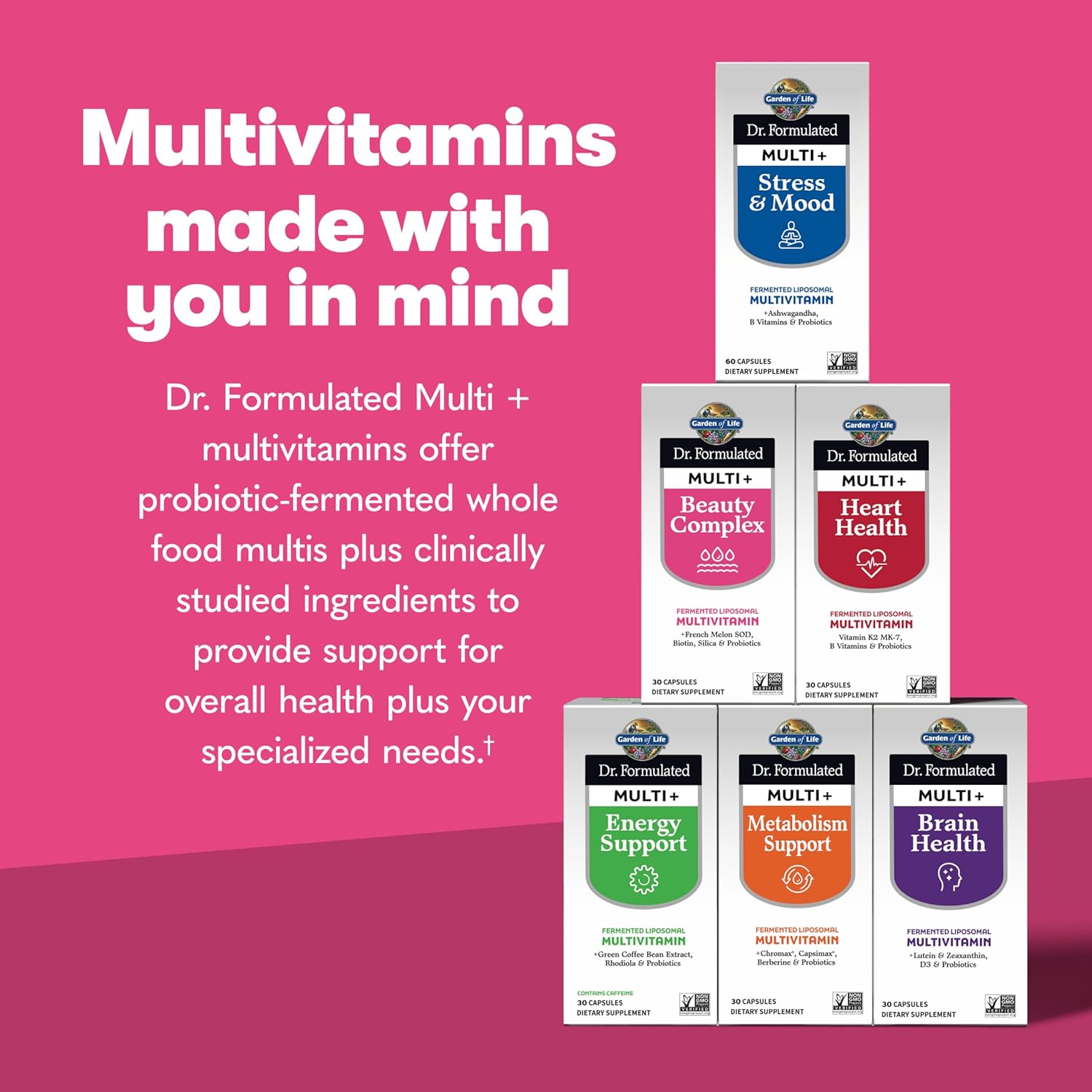 Amazon.com: Garden of Life Dr Formulated Multi+ Beauty Complex Fermented Liposomal…: Infographics