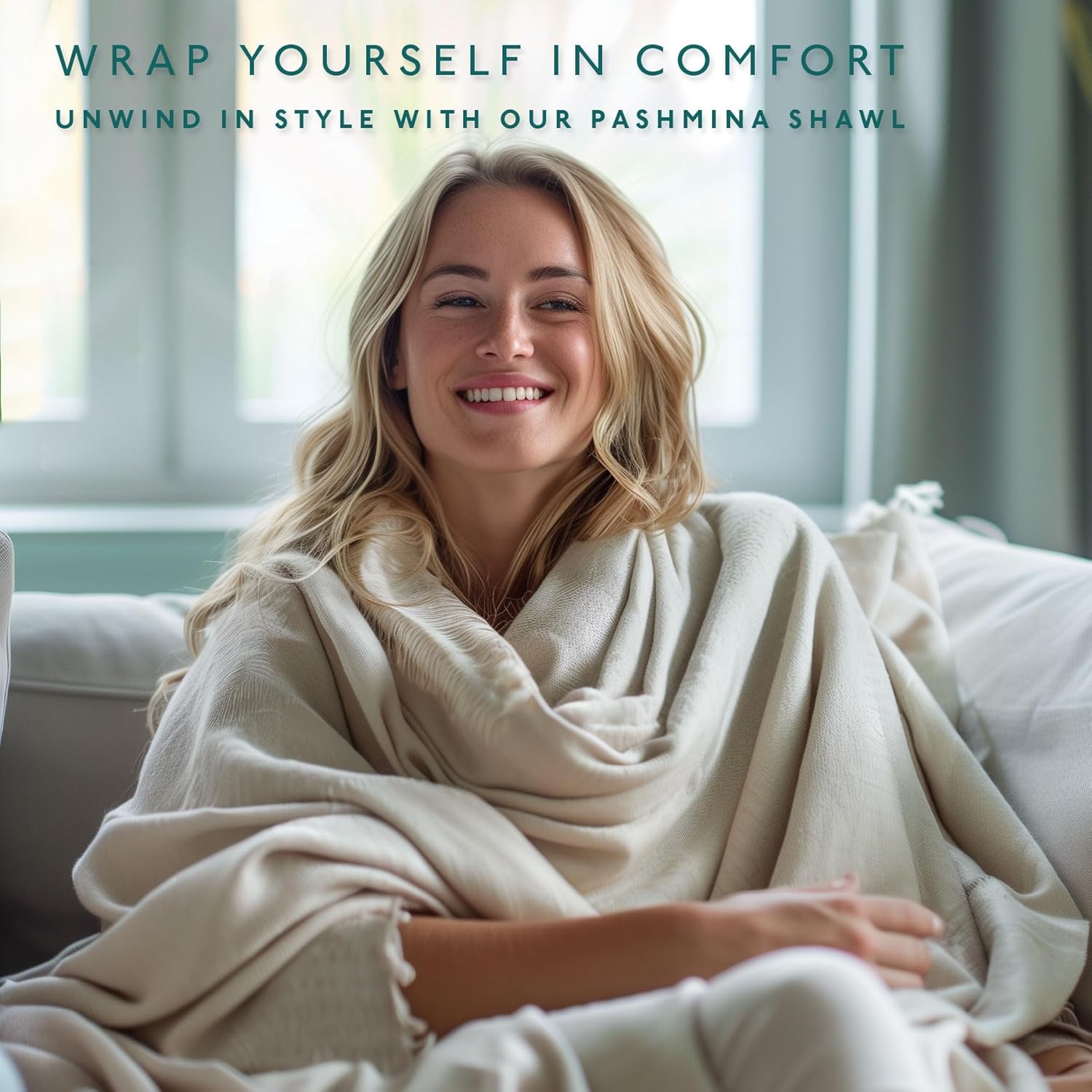 Showcases the product being worn in a comfortable, stylish way to highlight its cozy yet fashionable qualities.