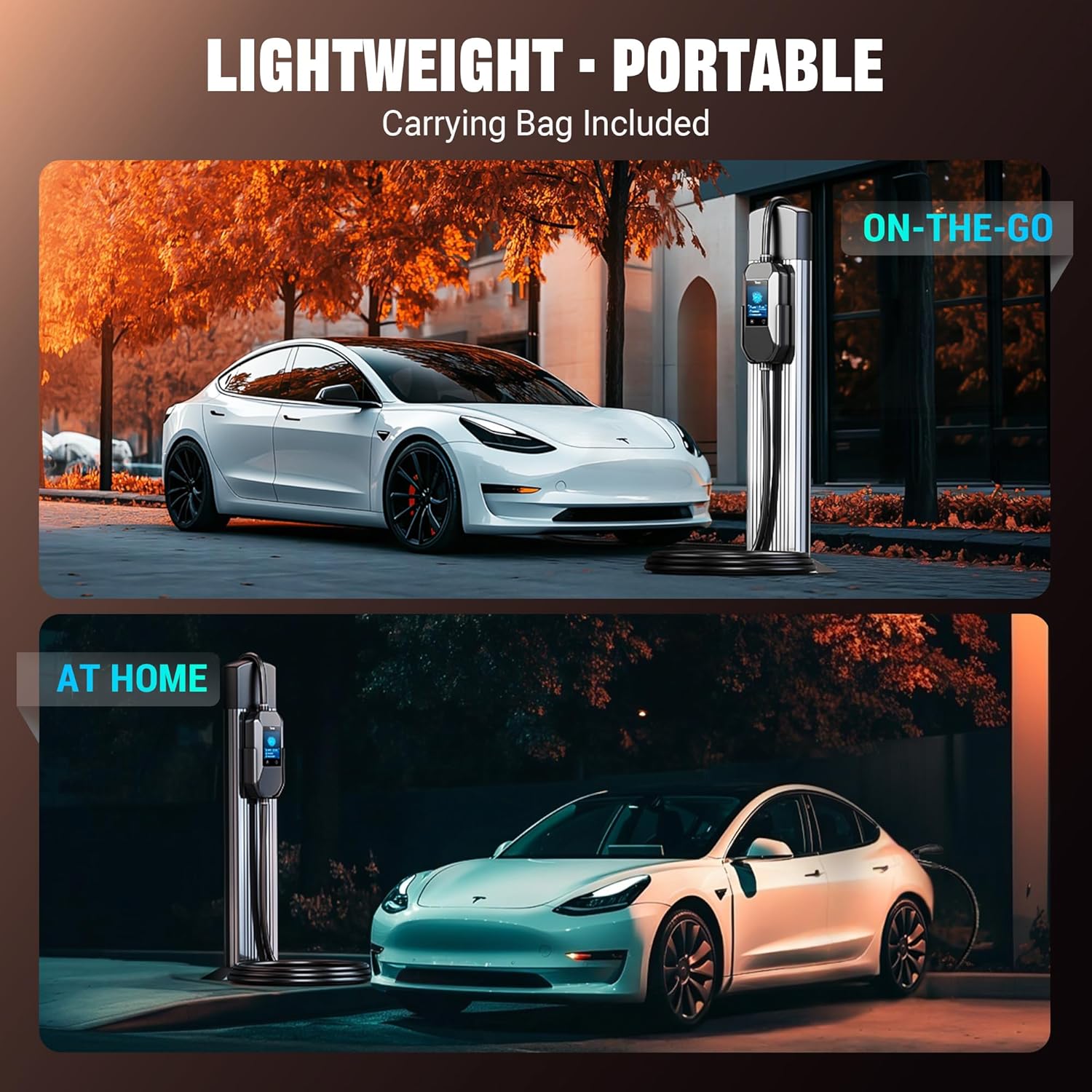 Amazon.com: Tera 2025 New EV Charger for Tesla 40A 2.8" Largest Display ETL FCC Most…: Infographics