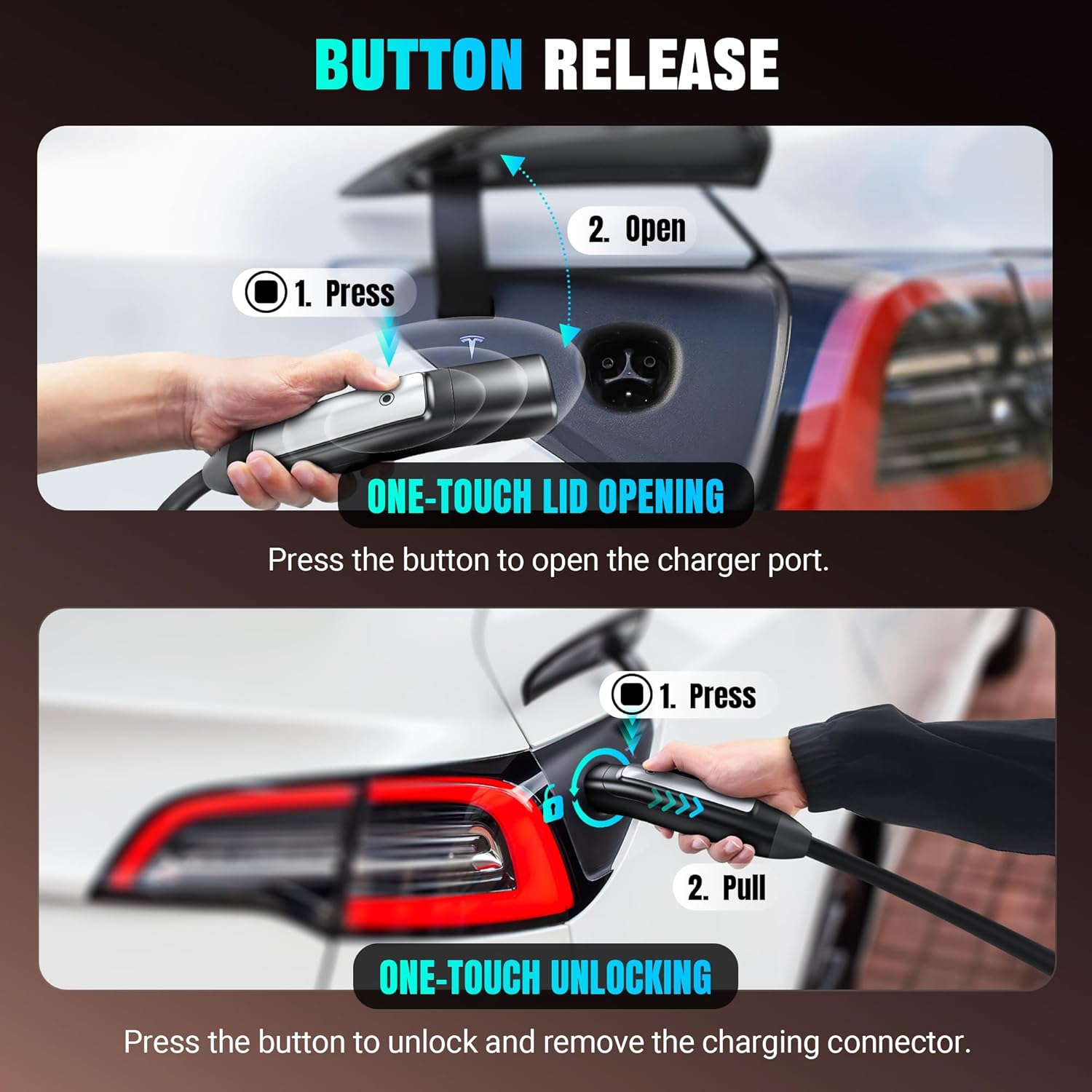 Amazon.com: Tera 2025 New EV Charger for Tesla 40A 2.8" Largest Display ETL FCC Most…: Infographics