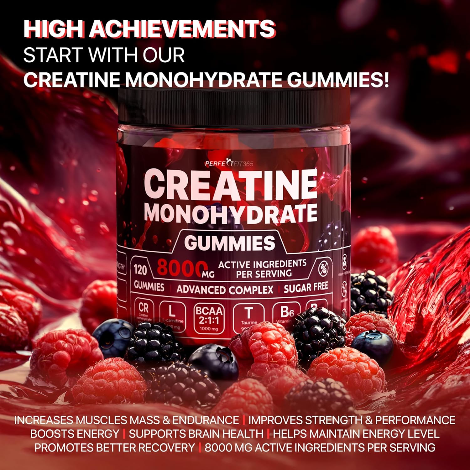 Amazon.com: Creatine Monohydrate Gummies Complex 8000mg with L-Carnitine & Taurine: Infographics