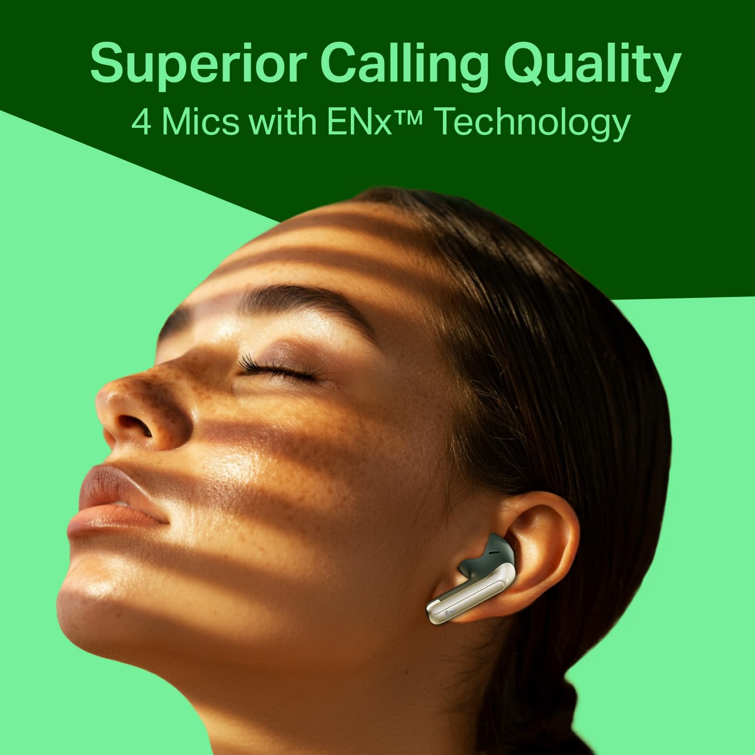 Highlights the product's advanced calling technology to reassure customers about clear communication.