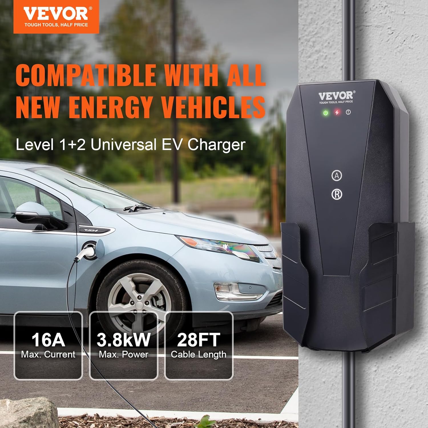Amazon.com: VEVOR Level 1+2 Portable EV Charger: Infographics