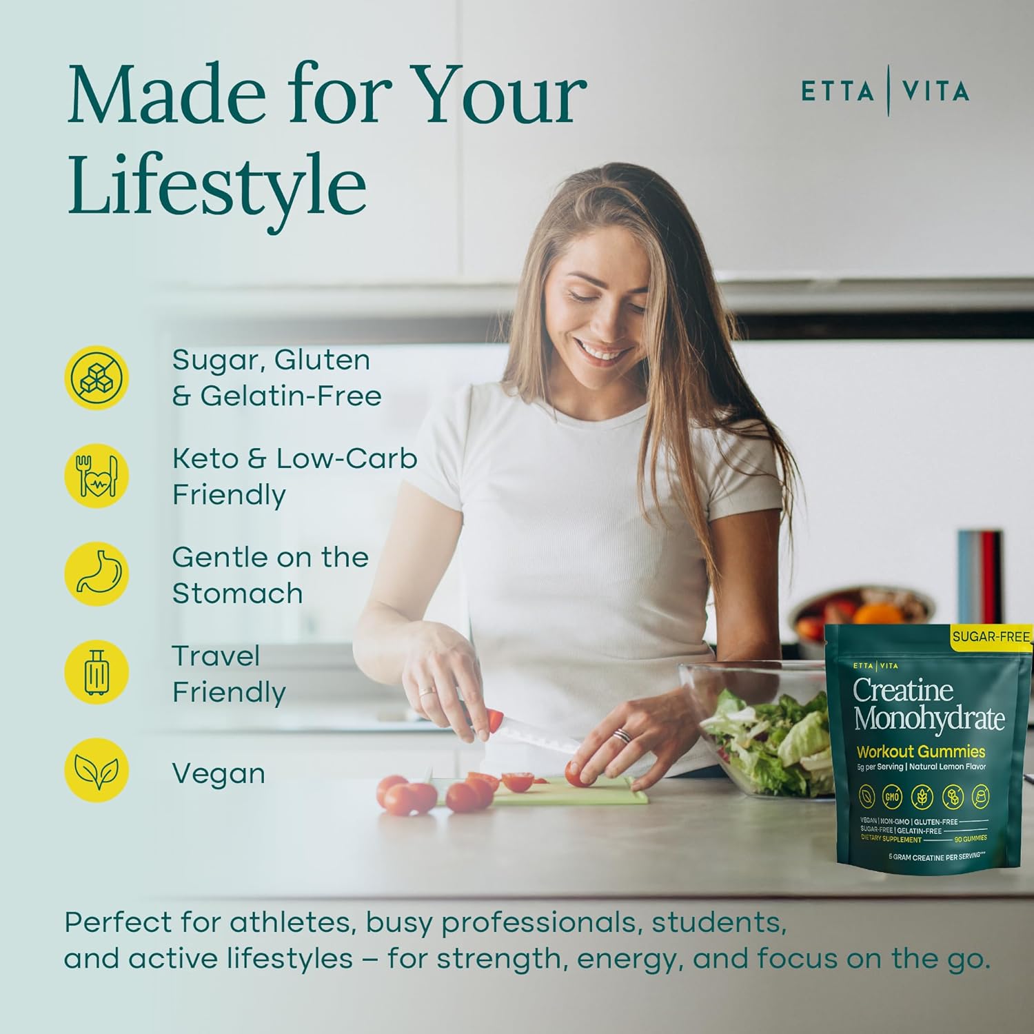 Amazon.com: Sugar-Free Creatine Monohydrate Gummies 5gram per Serving: Multi Feature / Benefit Secondary Images