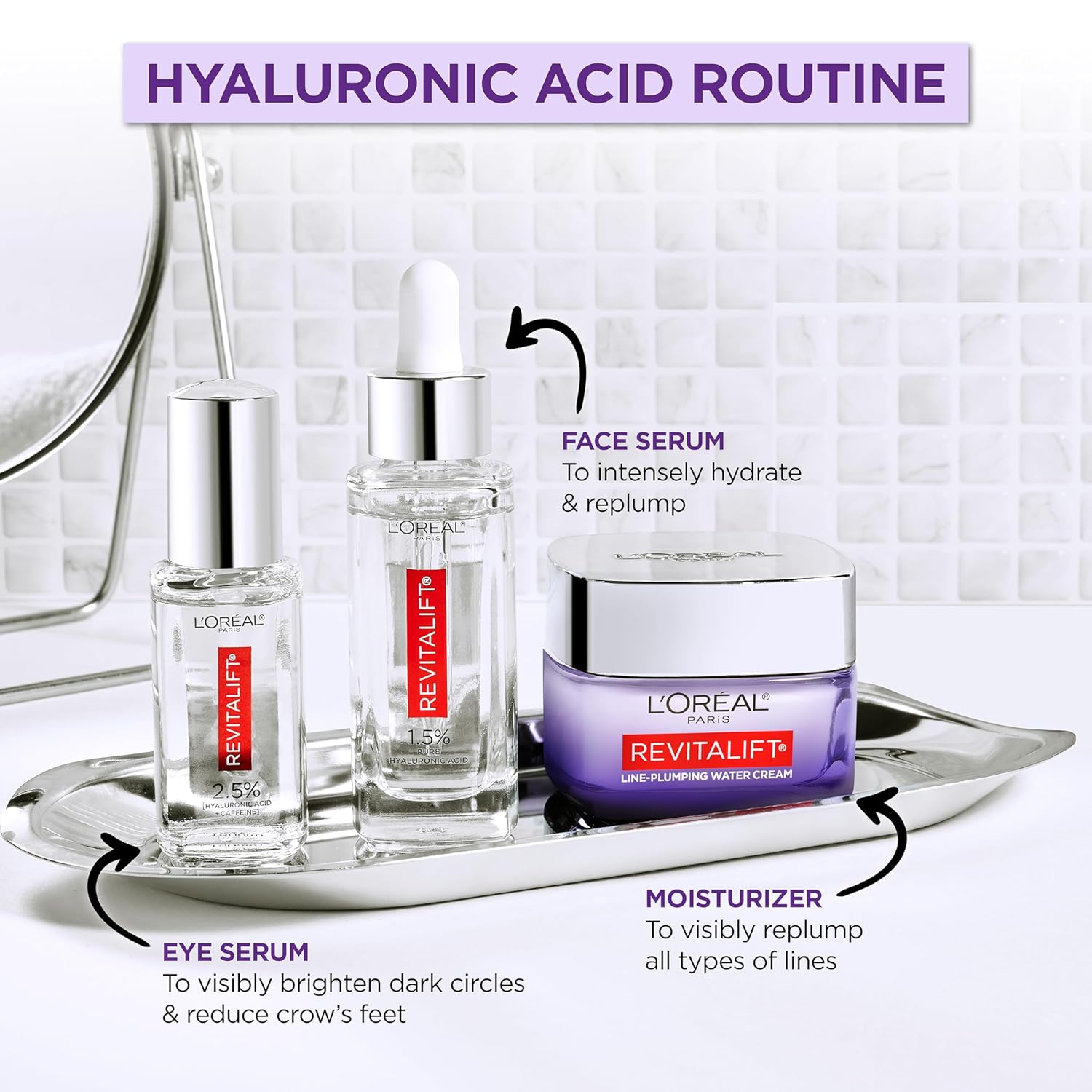 Amazon.com: L'Oreal Paris Revitalift 1.5% Pure Hyaluronic Acid Face Serum: Infographics
