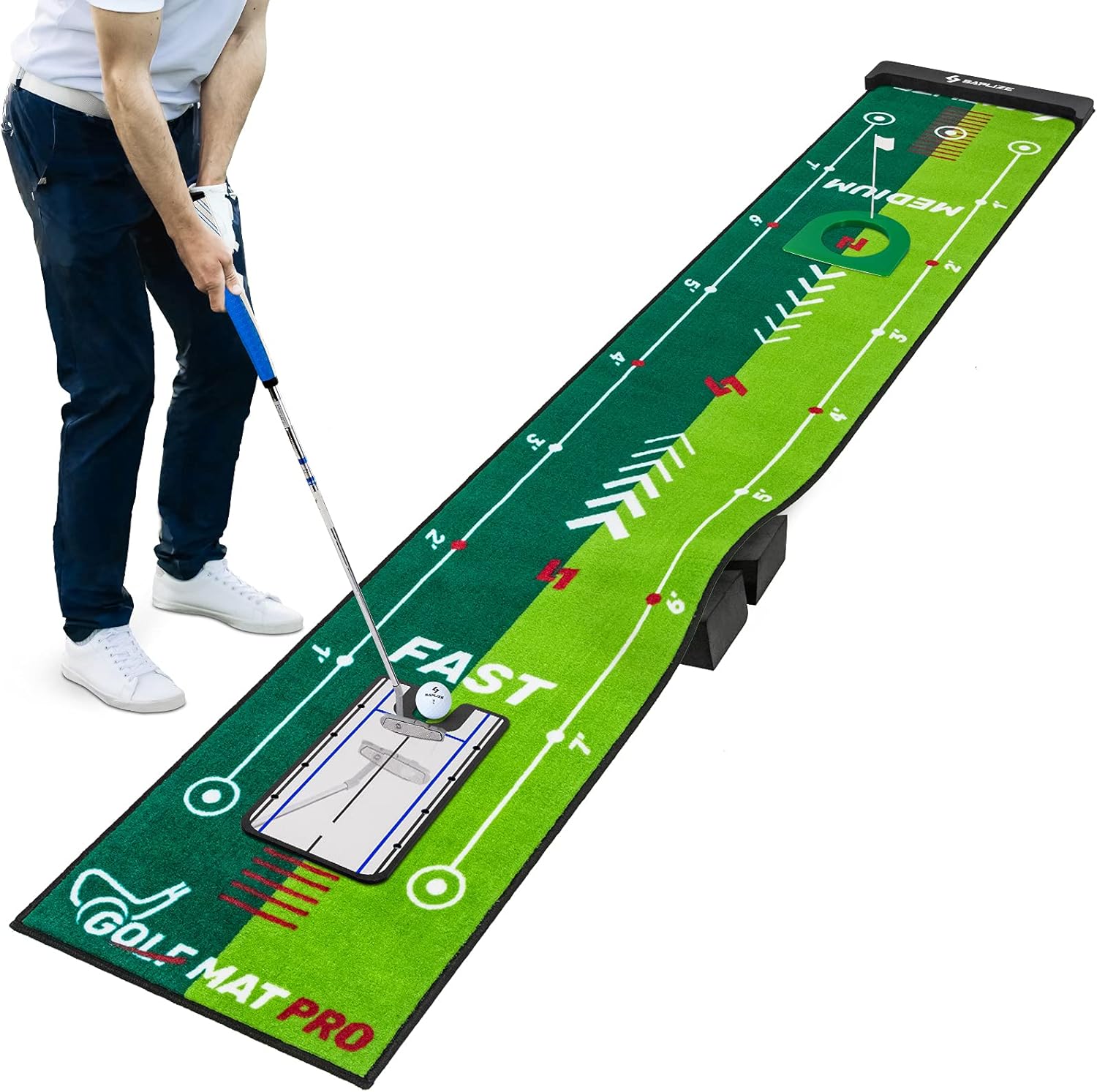 Amazon.com : SAPLIZE Two-Speed Golf Practice Mat with Alignment Mirror: Infographics