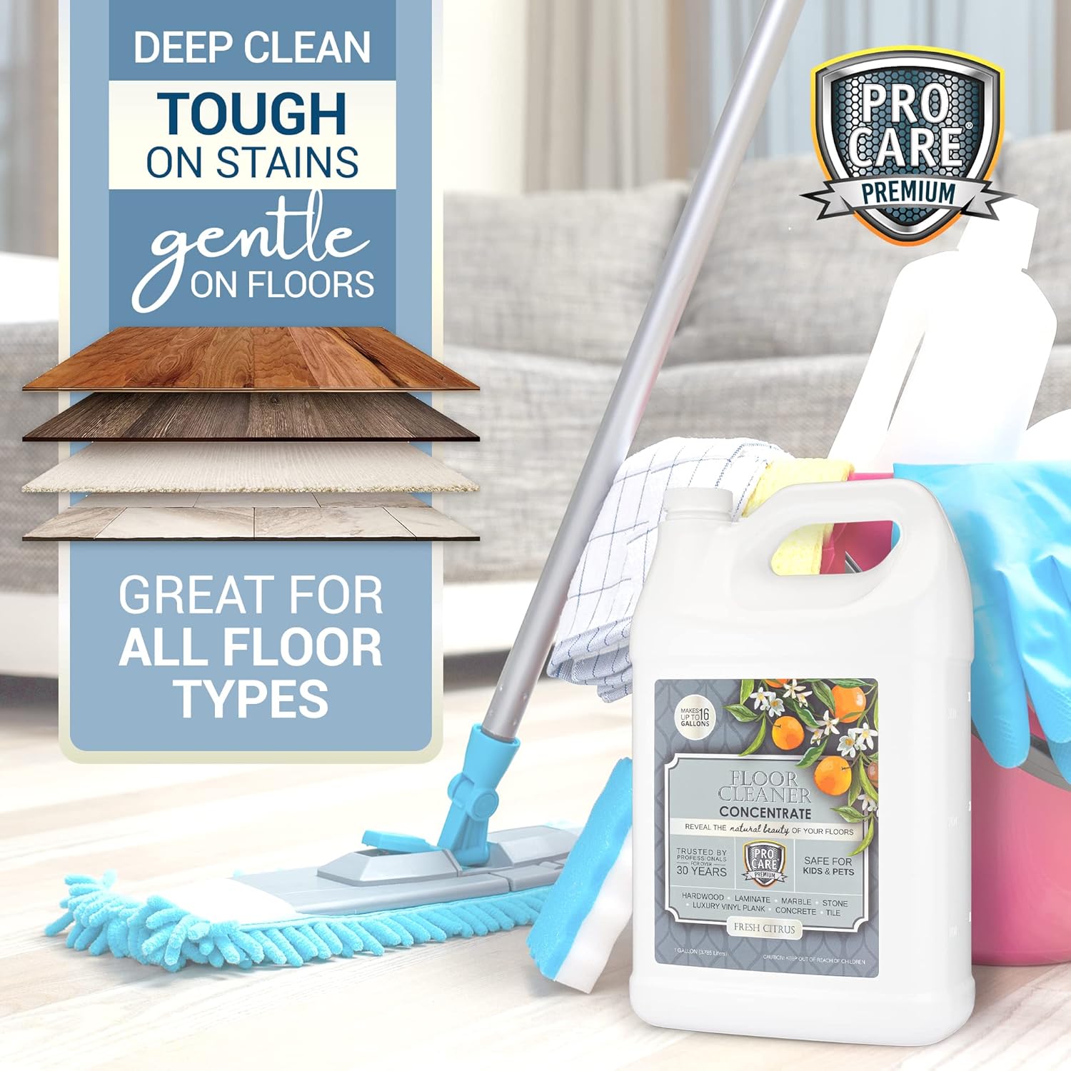 Amazon.com: ProCare Citrus Floor Cleaner Concentrate (Made in USA): Infographics