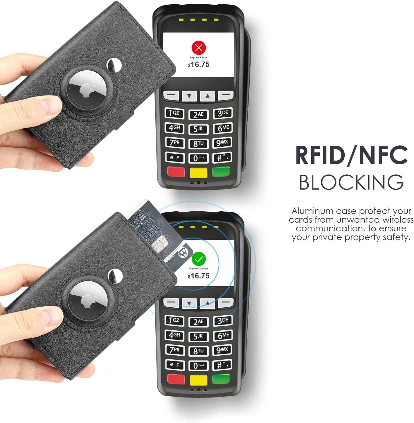 Portafoglio AirTag Porta carte di credito da uomo: Infographics