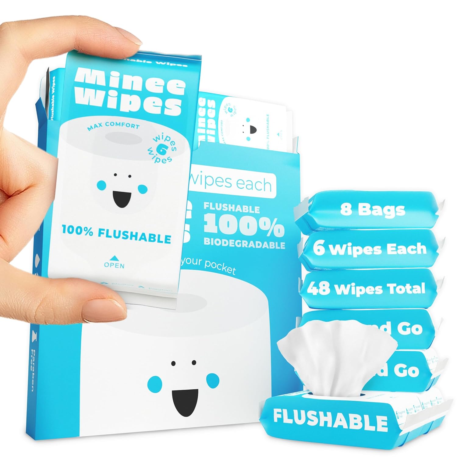 Amazon.com: Impossibly Compact Travel Flushable Wipes with Natural Extracts: Infographics