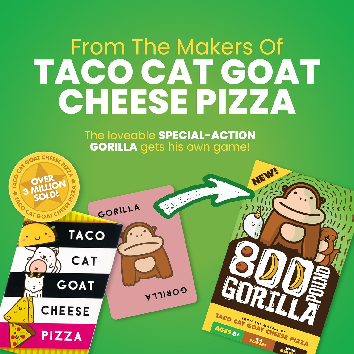 Amazon.com: 800 Pound Gorilla Board Game by Taco Cat Goat Cheese Pizza: Infographics