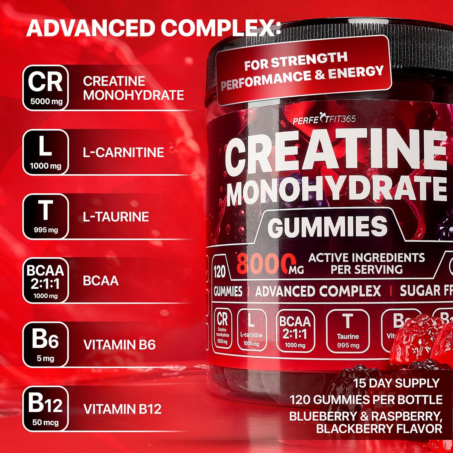 Amazon.com: Creatine Monohydrate Gummies Complex 8000mg with L-Carnitine & Taurine: Infographics