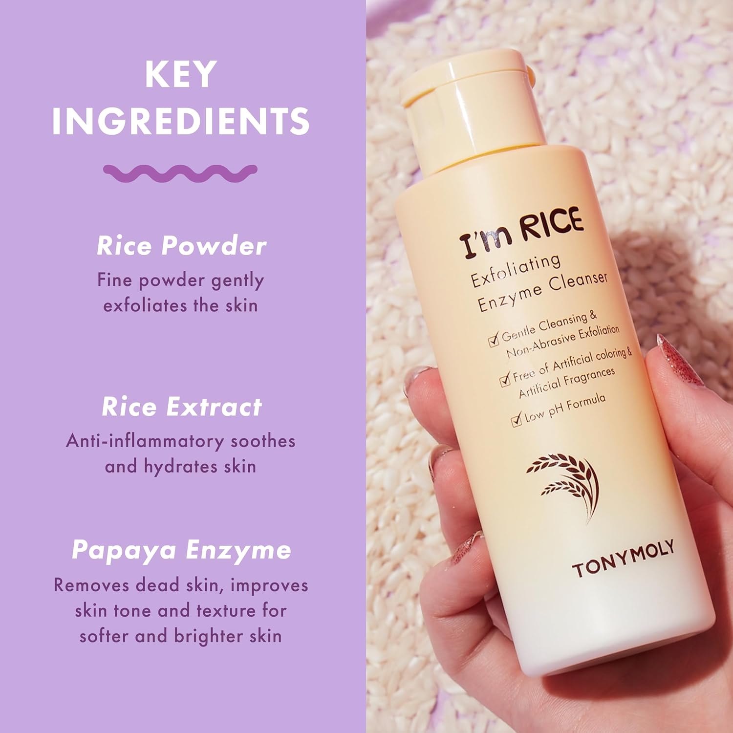 Amazon.com: TONYMOLY I'm Rice Exfoliating Enzyme Cleanser: Infographics