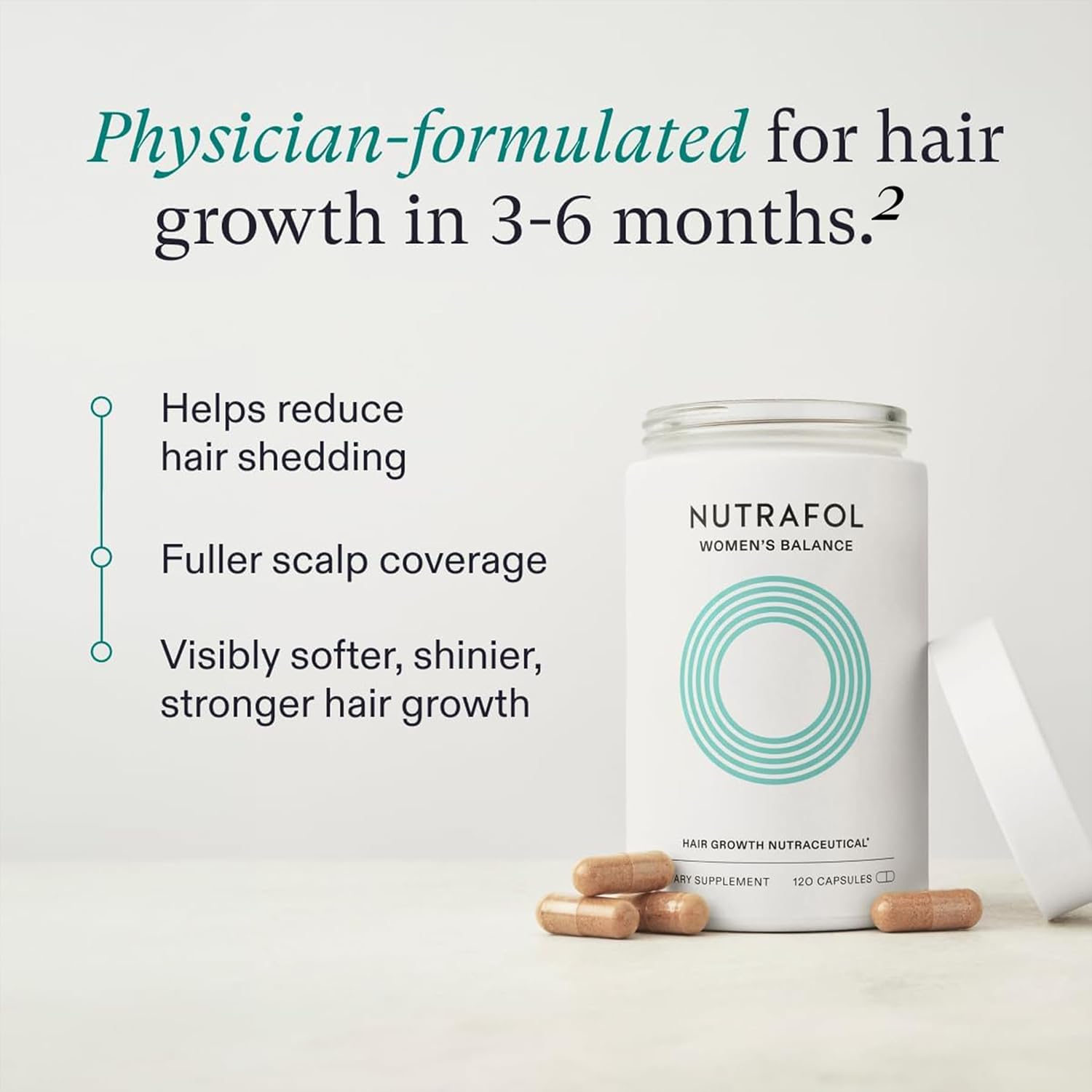 Amazon.com: Nutrafol Women's Balance Hair Growth Supplements: Infographics