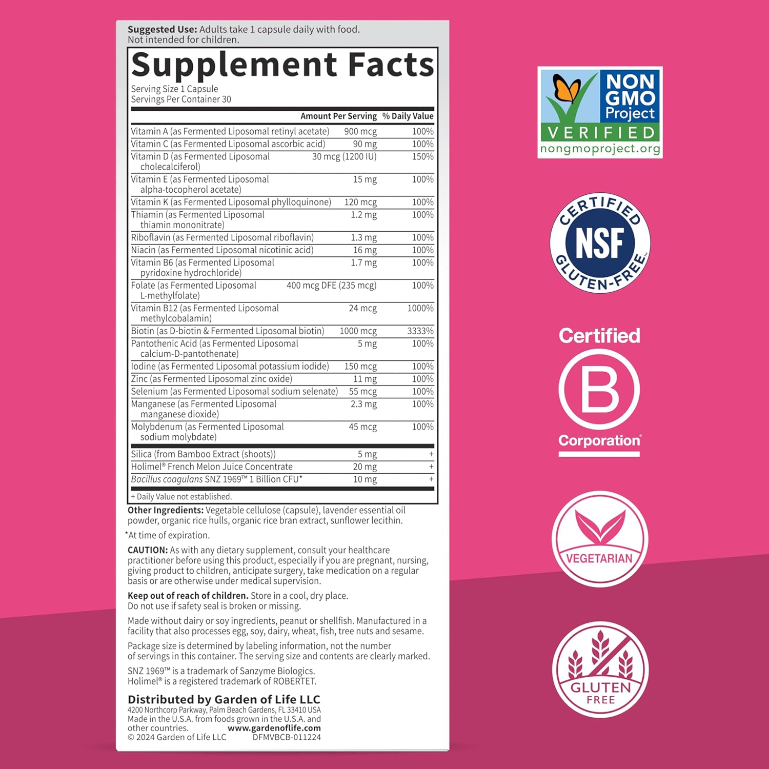 Amazon.com: Garden of Life Dr Formulated Multi+ Beauty Complex Fermented Liposomal…: Infographics