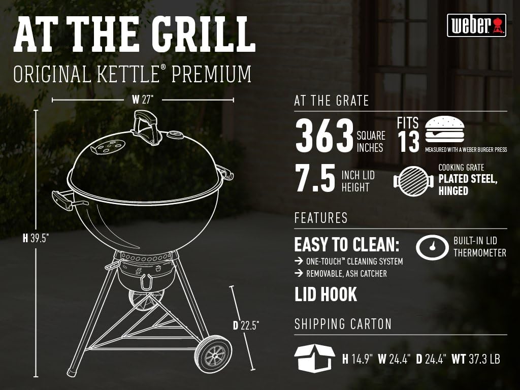 Amazon.com: Weber Original Kettle Premium Charcoal Grill: Infographics