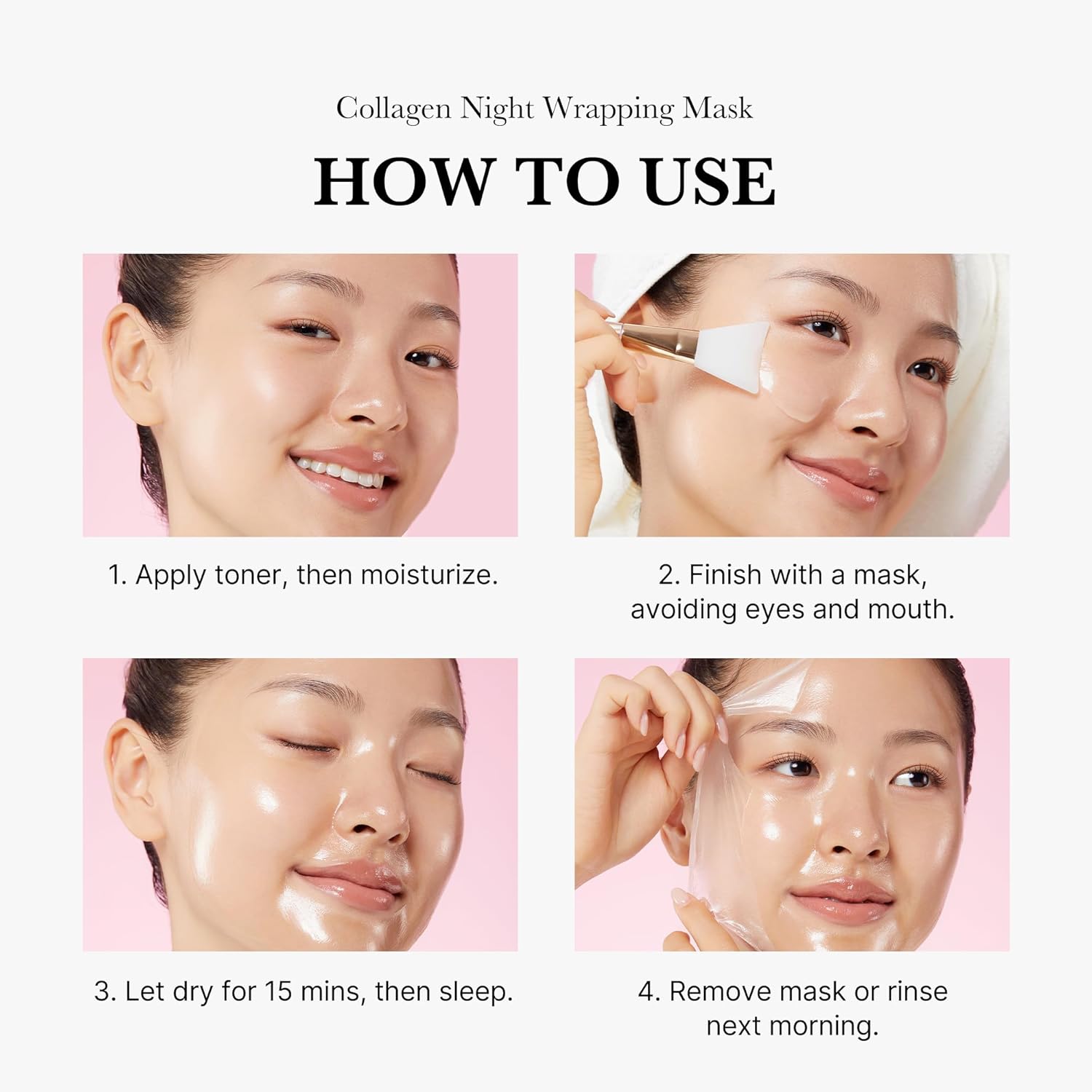 Amazon.com : medicube Collagen Overnight Wrapping Peel Off Facial Mask Pack: Infographics