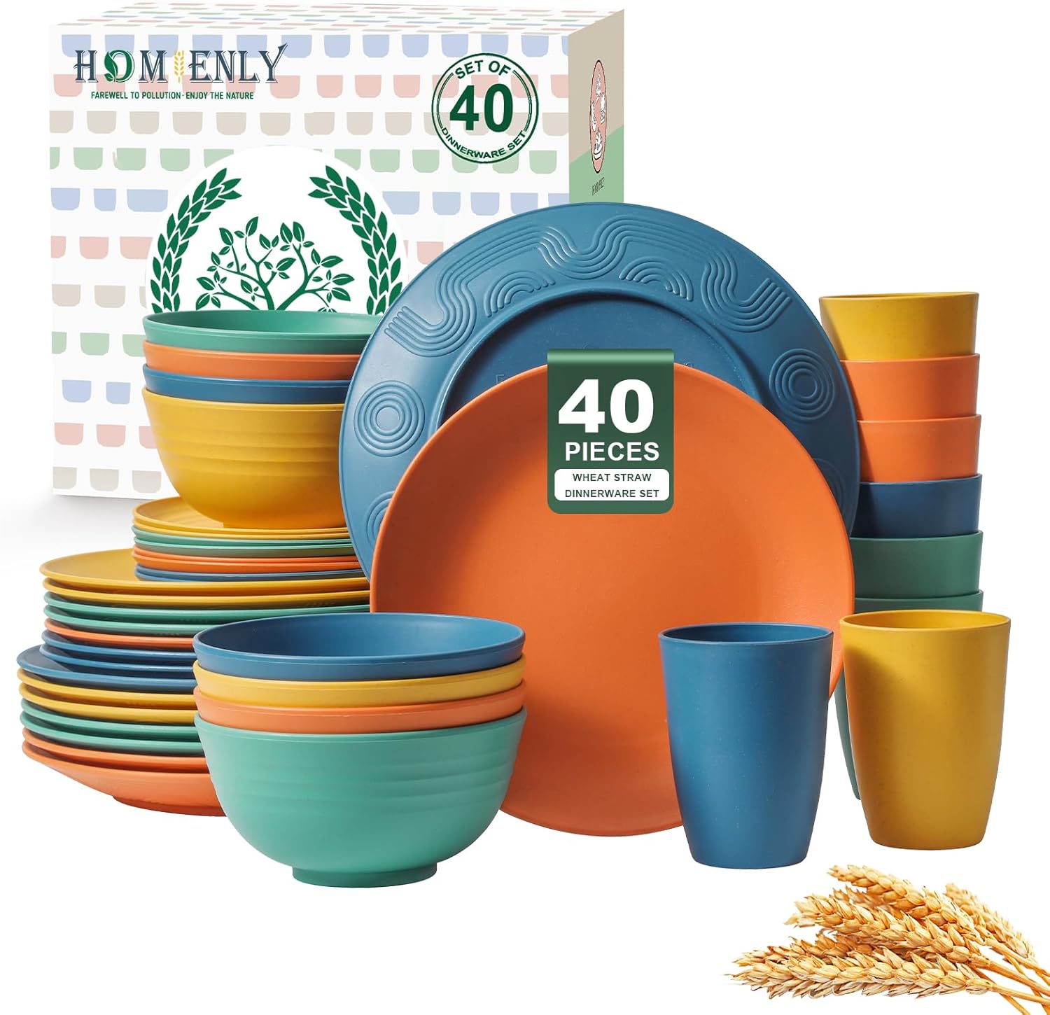 Shows the full set of dinnerware pieces included in this product, allowing customers to visualize the complete collection.